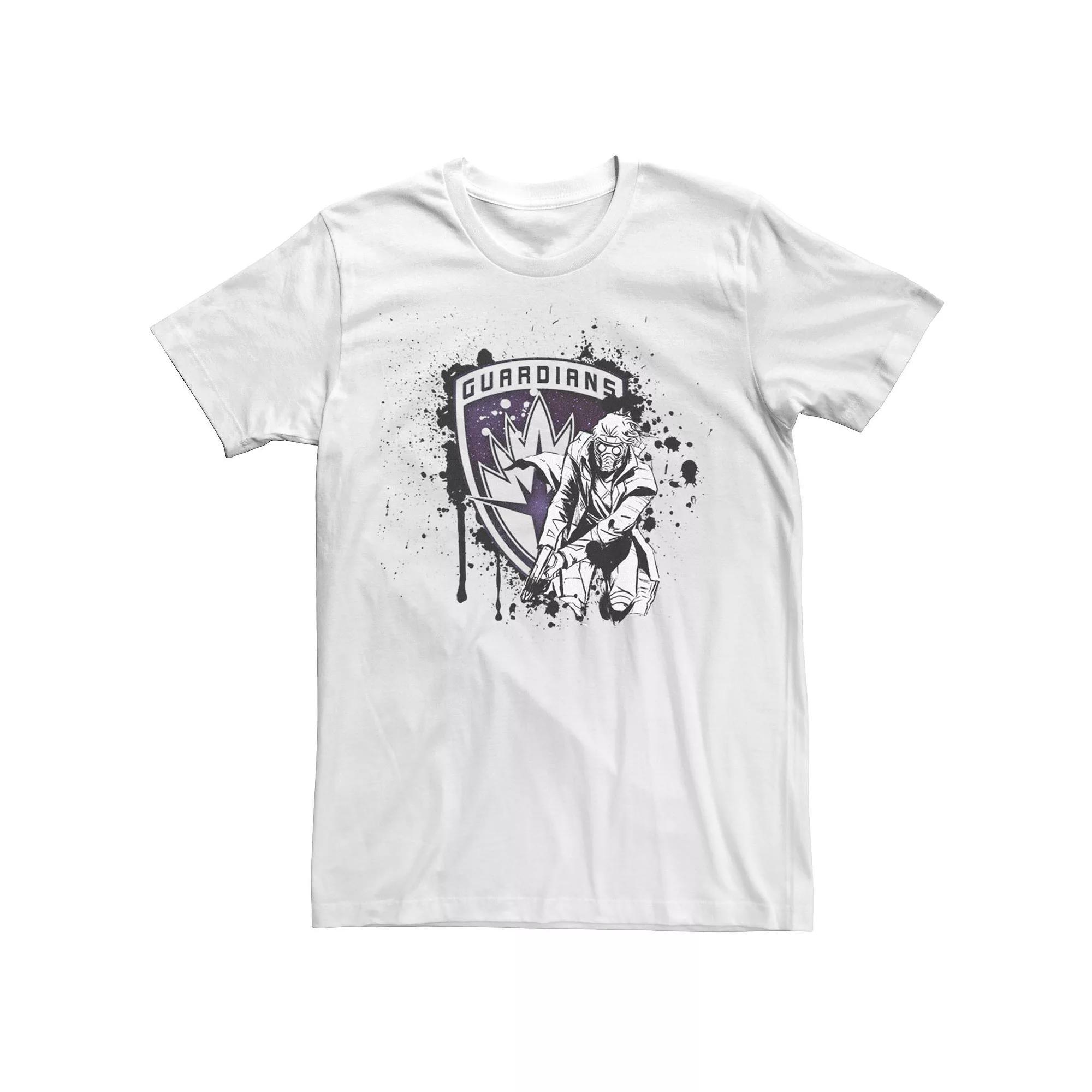 Men's Marvel Guardians Of The Galaxy Star-Lord Crest Shield Graphic Tee, Size: Medium, White Product Image