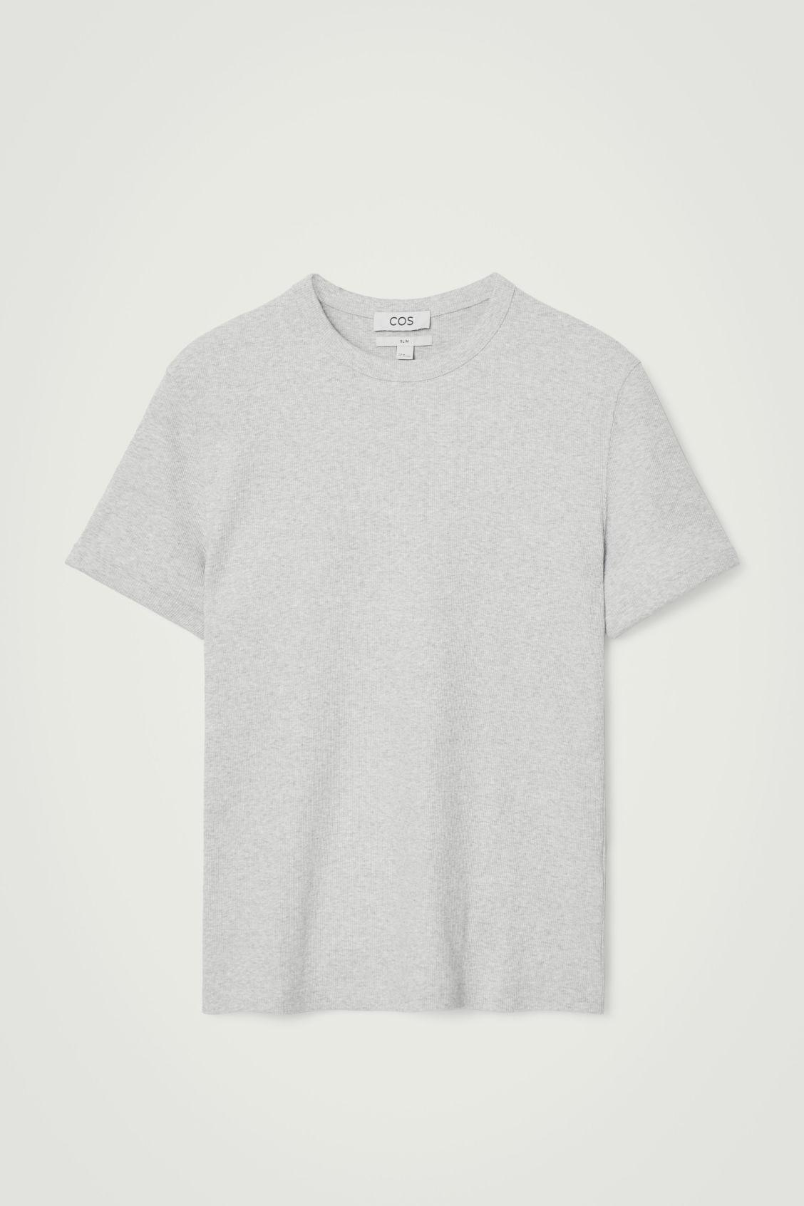 SLIM RIBBED COTTON T-SHIRT Product Image