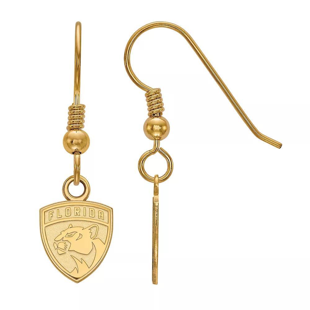 LogoArt Florida Panthers Sterling Silver Mini Wire Dangle Earrings, Women's, Gold Tone Product Image