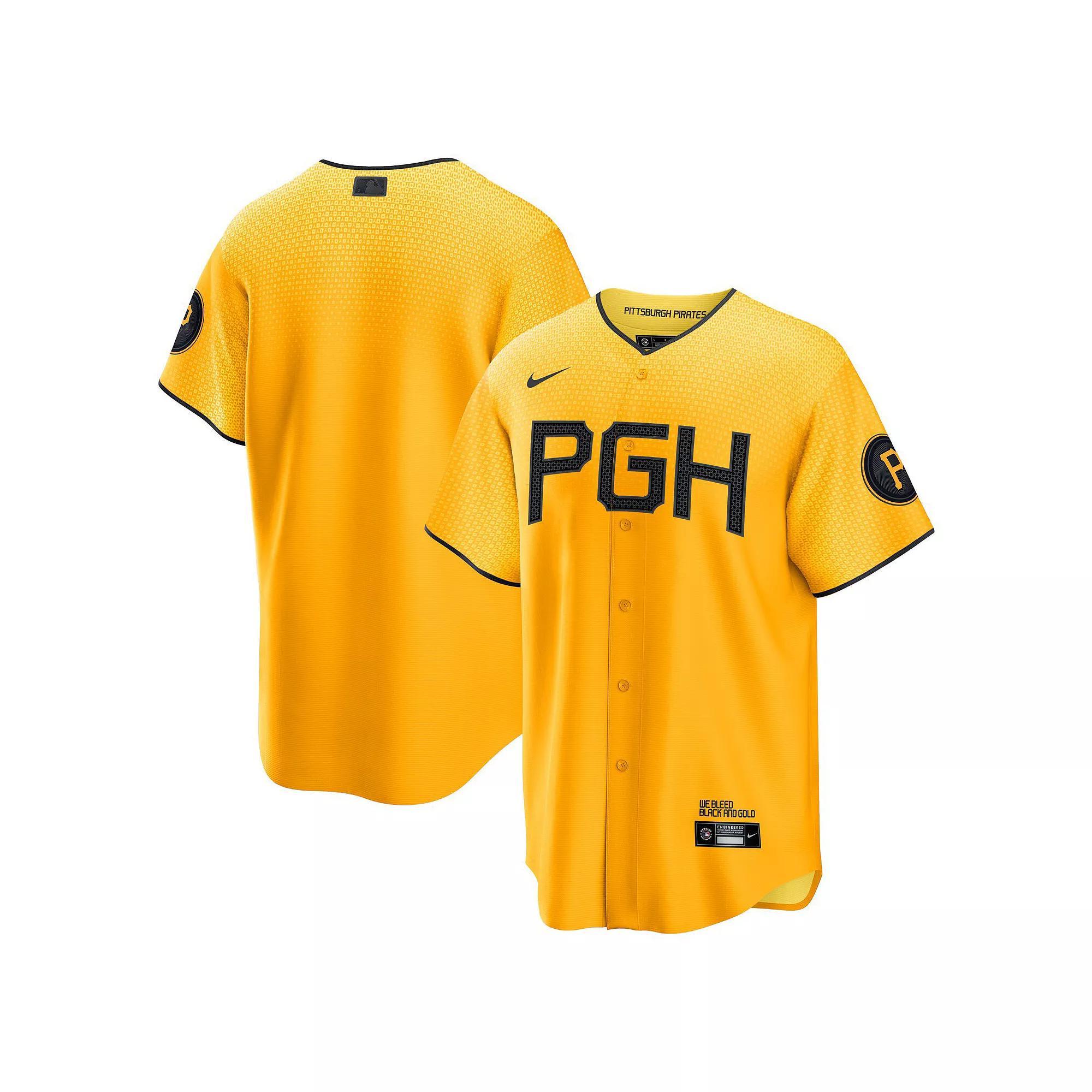 Men's Nike  Gold Pittsburgh Pirates 2023 City Connect Replica Jersey, Size: 2XL Product Image