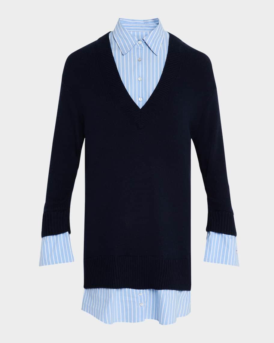 Satina Cashmere Stripe Shirtdress Product Image