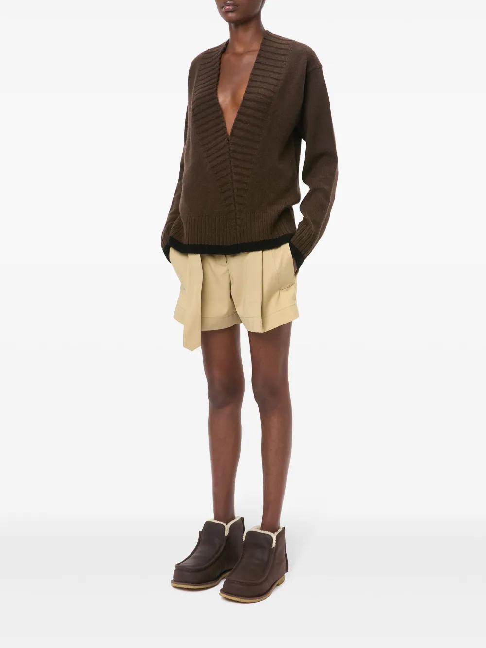 JW ANDERSON Fold Over Trench Shorts In Neutrals Product Image