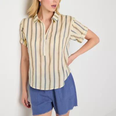 a.n.a Womens Short Sleeve Regular Fit Blouse Product Image