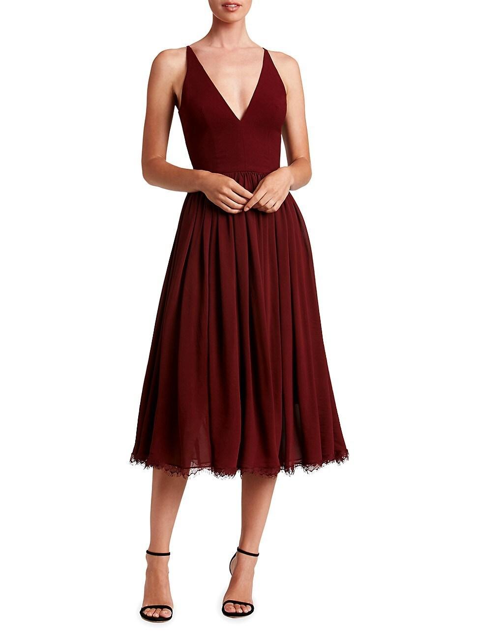 Womens Alicia Chiffon Fit & Flare Dress Product Image
