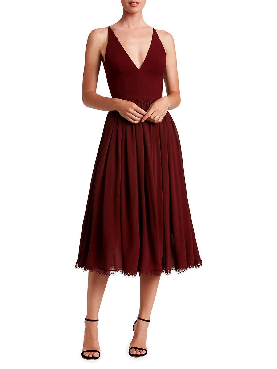 Womens Alicia Chiffon Fit & Flare Dress Product Image