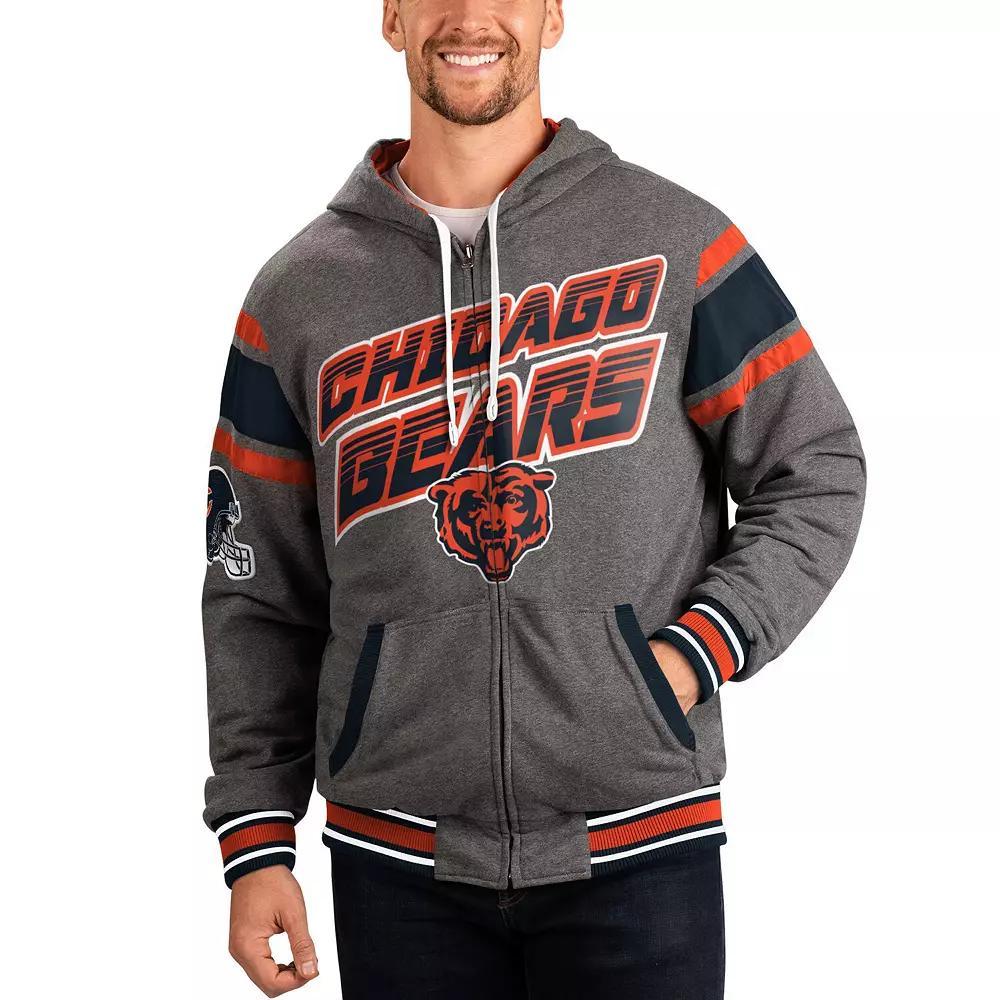 Men's G-III Sports by Carl Banks Navy/Gray Chicago Bears Extreme Full Back Reversible Hoodie Full-Zip Jacket, Size: Small, Blue Product Image