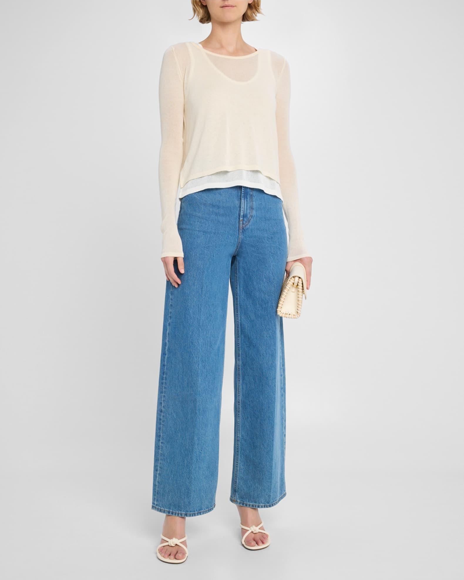 Layered Wide-Neck Knit Top Product Image