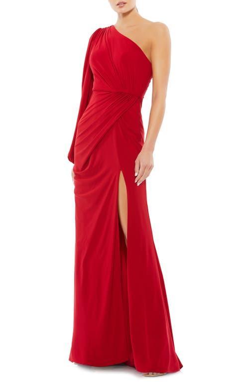 Womens Jersey One-Shoulder Column Gown Product Image