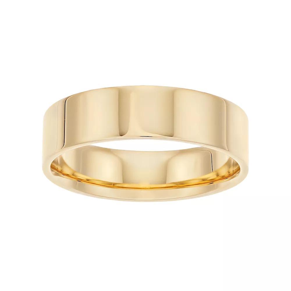Men's 14k Gold Over Silver Polished Wedding Band, Size: 13, Gold Tone Product Image