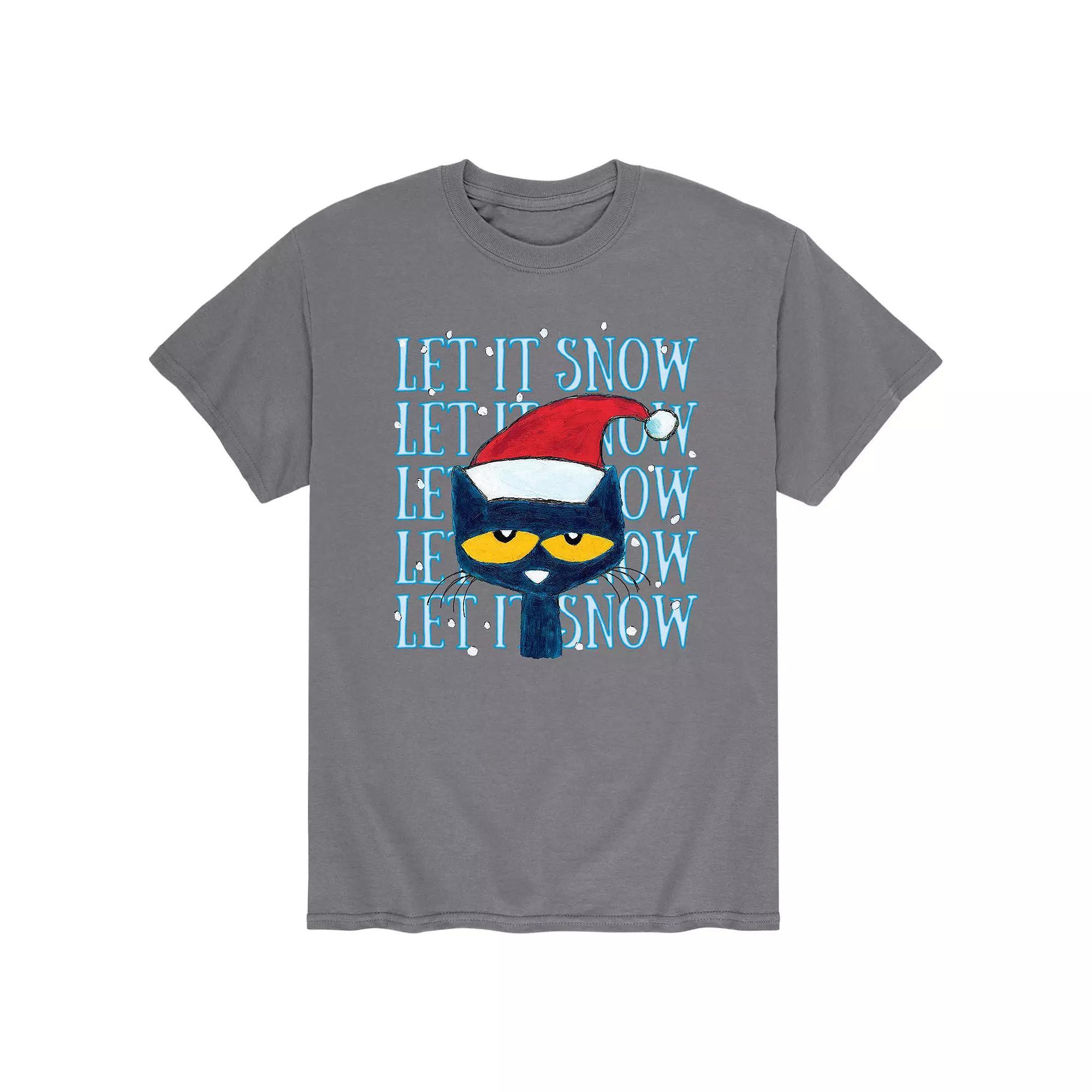 Mens Pete The Cat Let It Snow Tee Grey Product Image