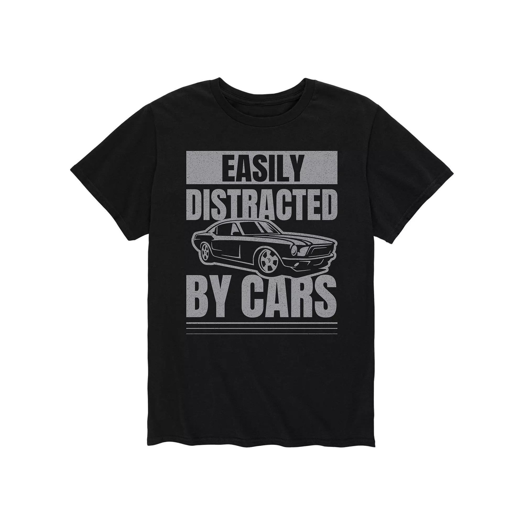 Men's Easily Distracted By Cars Tee, Size: XXL, Red Product Image