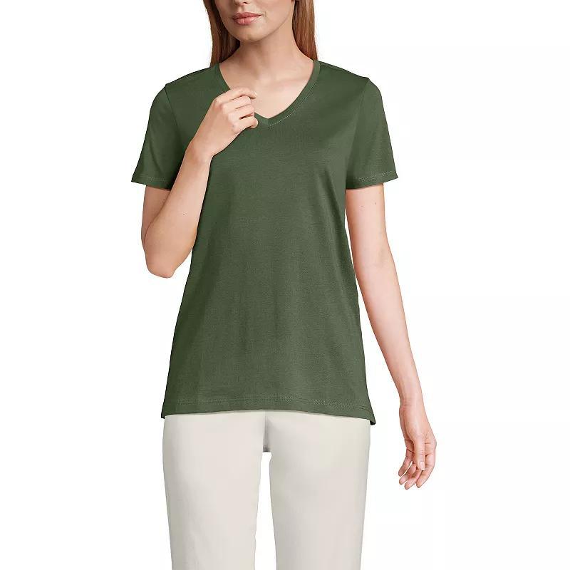 Women's Lands' End Relaxed-Fit Supima Cotton V-Neck Tee, Size: Small, Soft  Blue Product Image