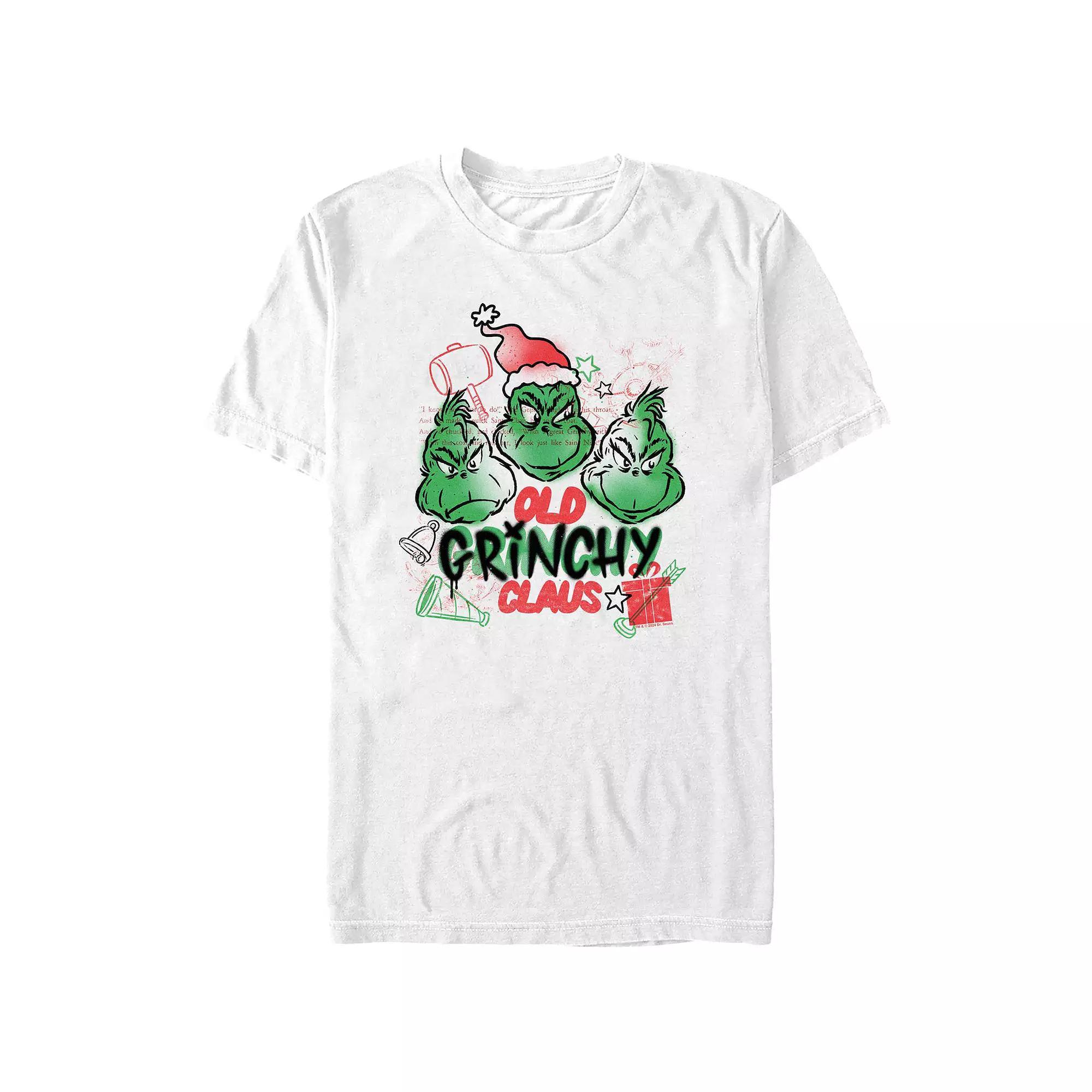 Big & Tall Dr. Seuss Old Grinchy Claus Graphic Tee, Men's, Size: Small, White Product Image