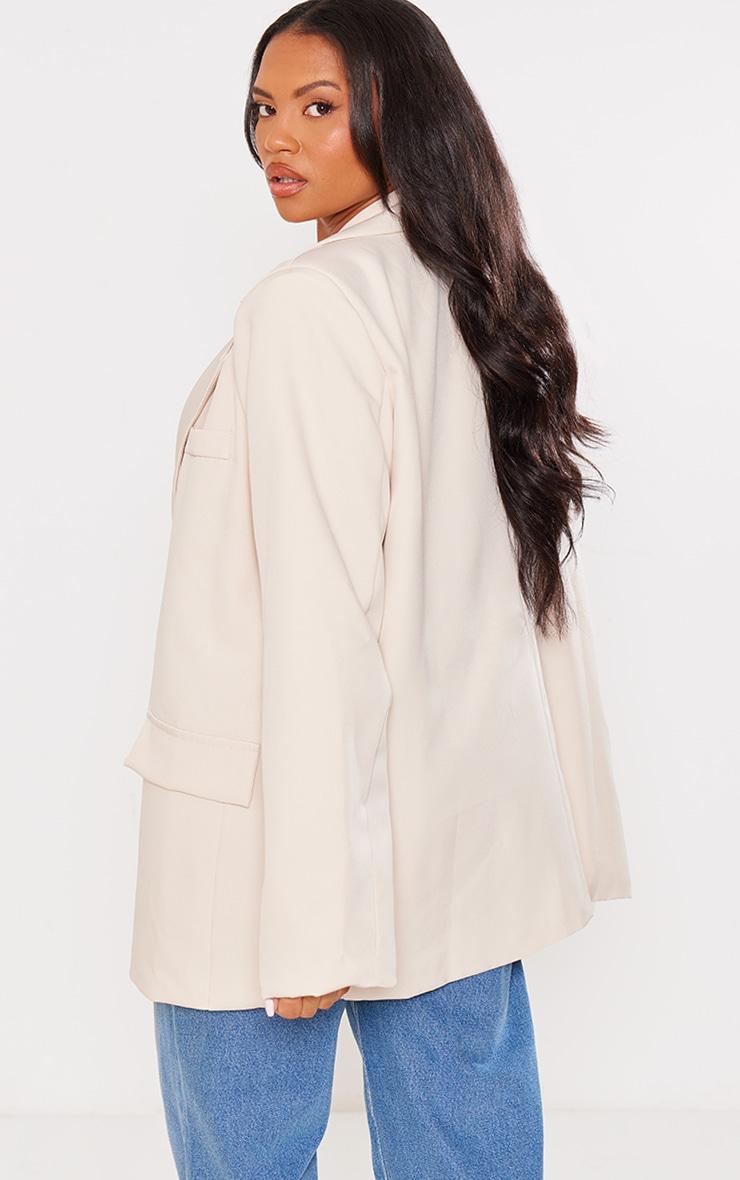 Plus Cream Oversized Structured Blazer Product Image