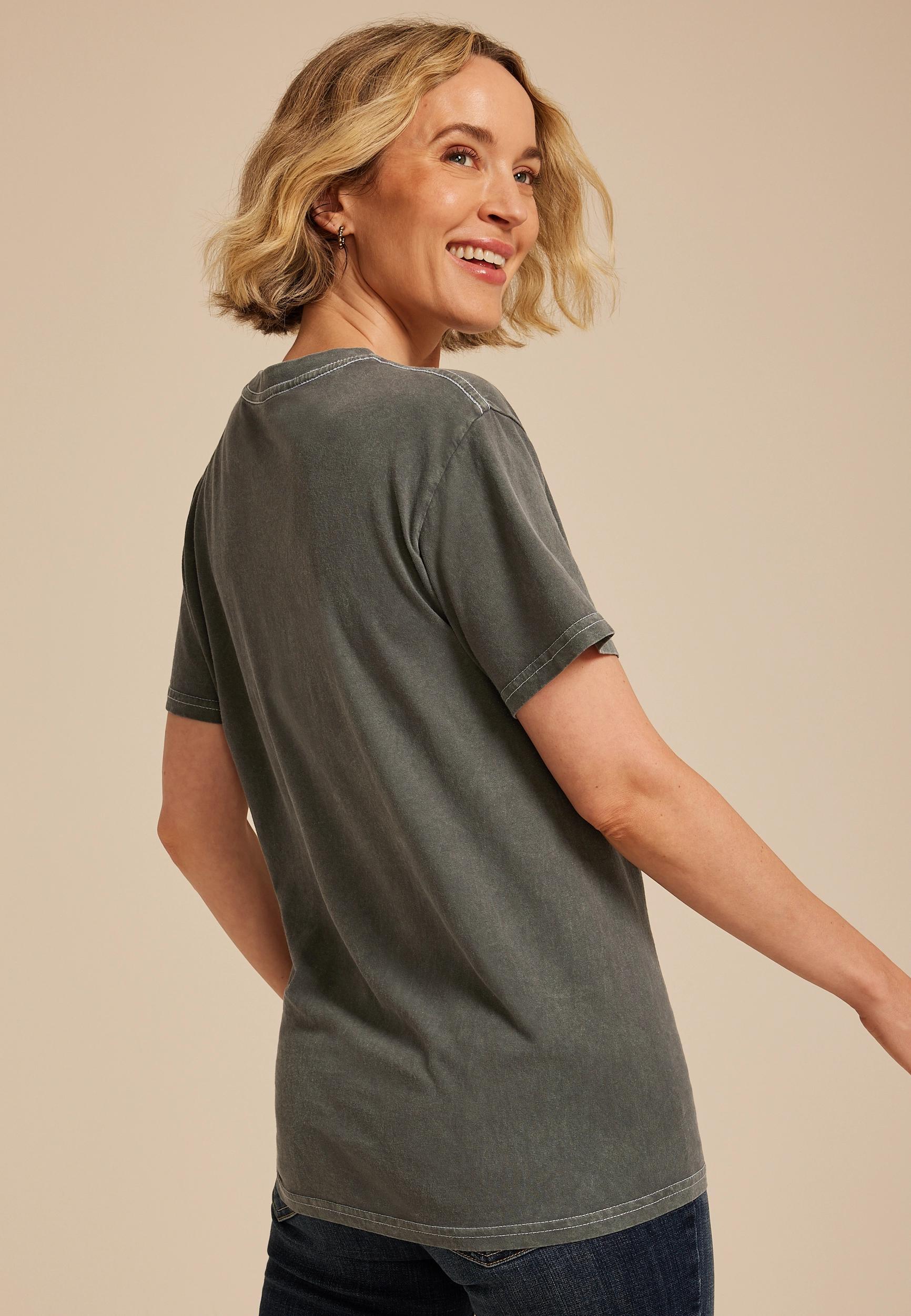 Mama Floral Embroidered Relaxed Fit Graphic Tee Product Image