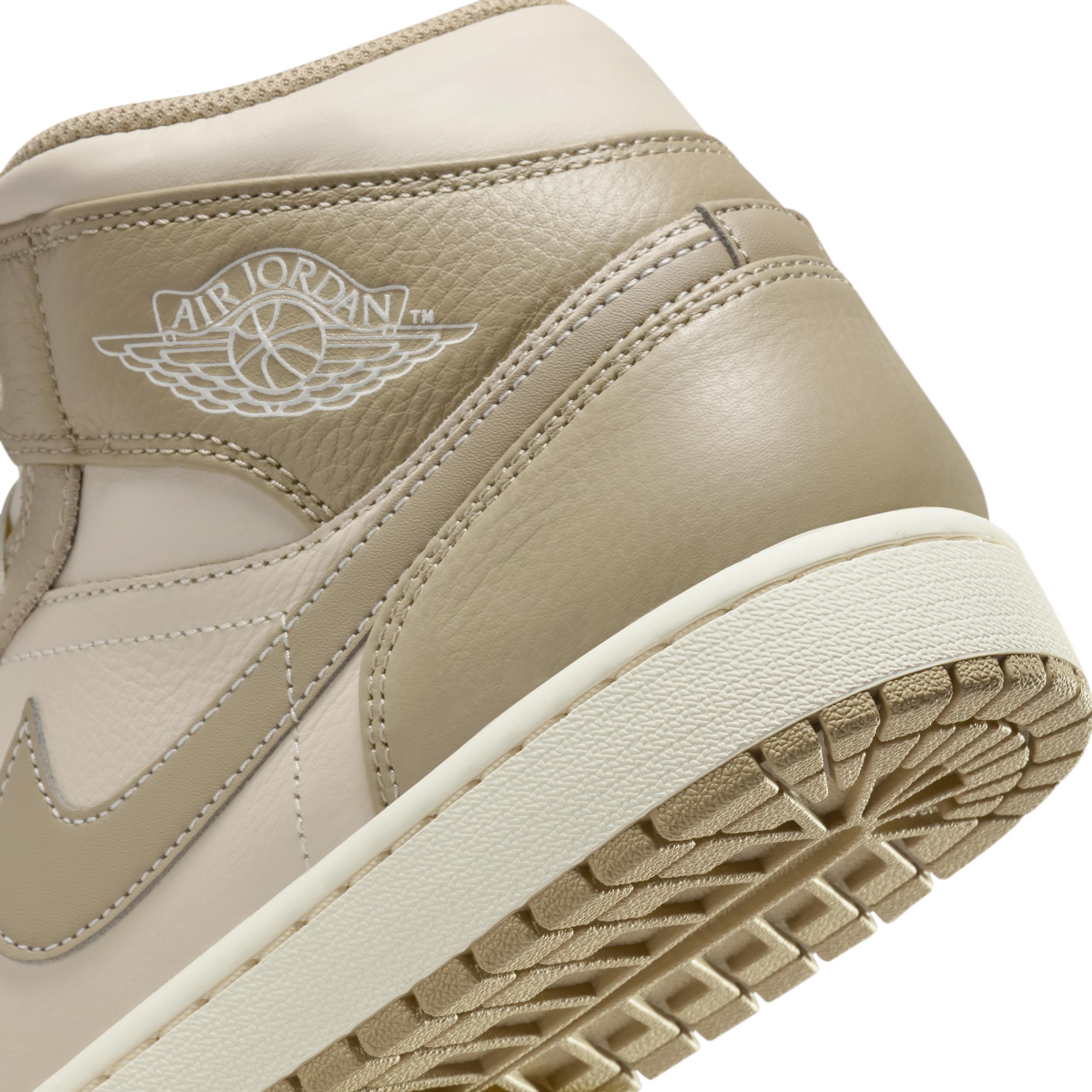 Jordan Mens AJ 1 Mid SE Poolside - Basketball Shoes Bone/Khaki/Pink Product Image