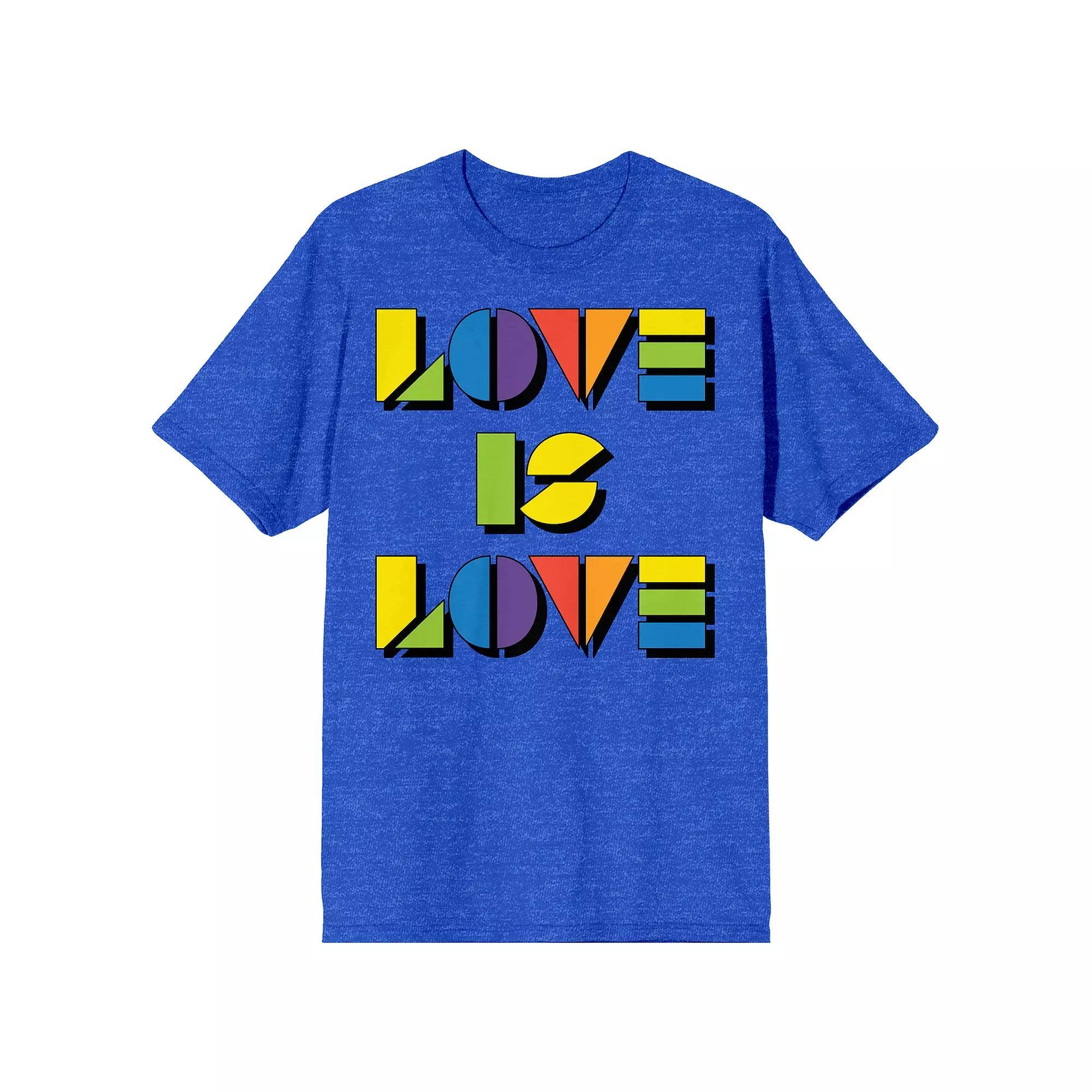 Men's Pride Rainbow Love Is Love Tee, Size: Medium, Blue Product Image