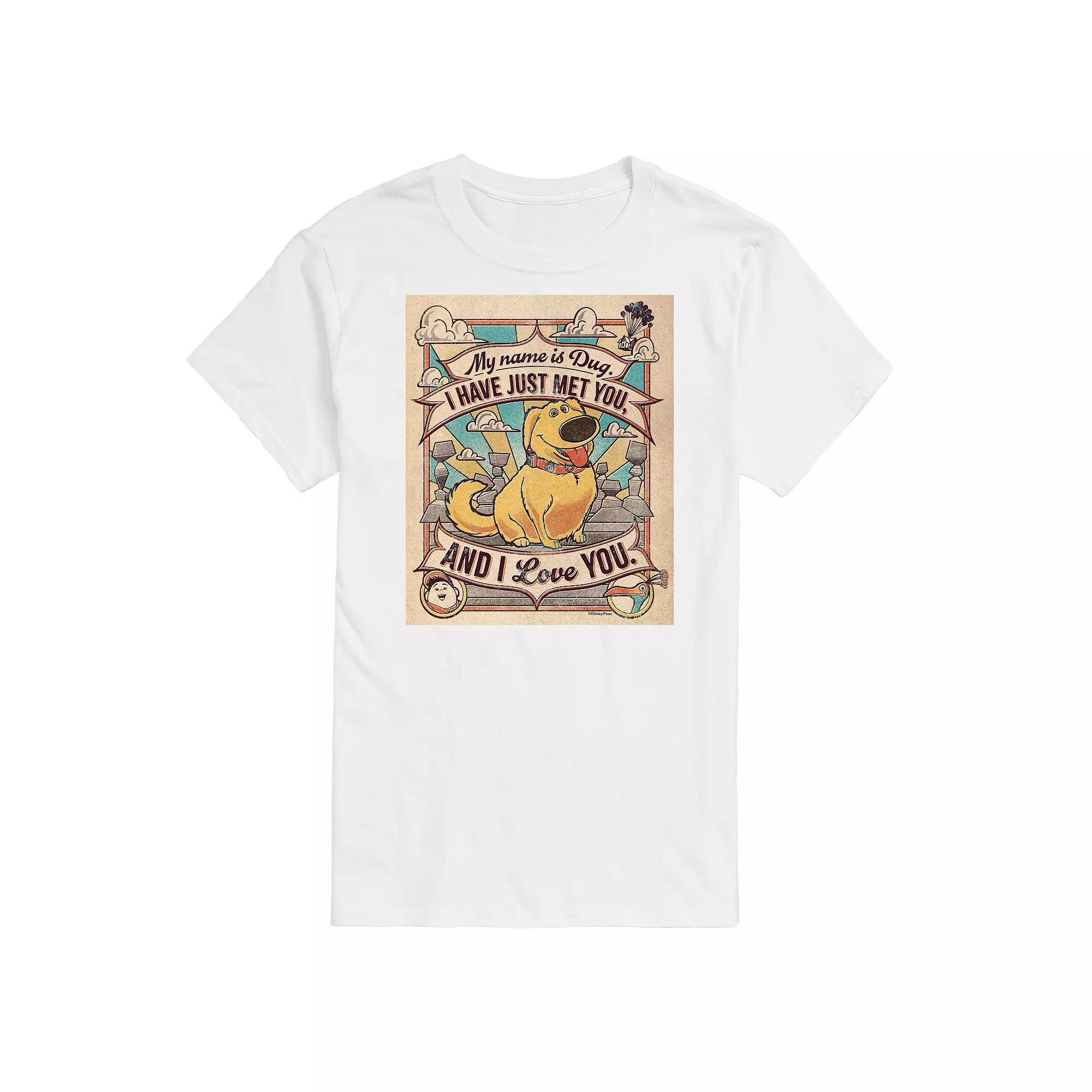Disney / Pixar's UP Big & Tall Name Is Dug Graphic Tee, Men's, Size: XXL Tall, White Product Image