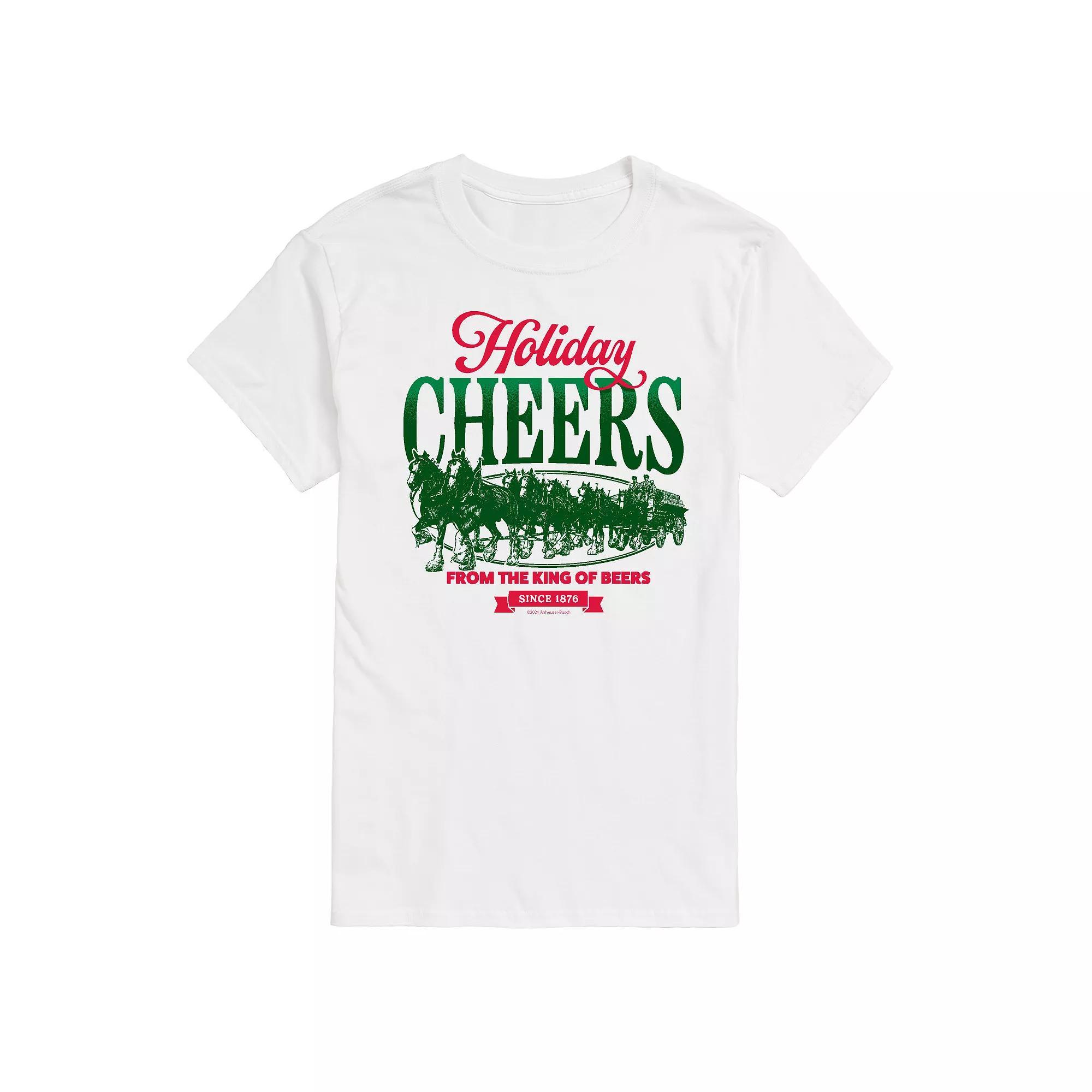 Big & Tall Budweiser Clydesdales Holiday Cheers Graphic Tee, Mens Product Image