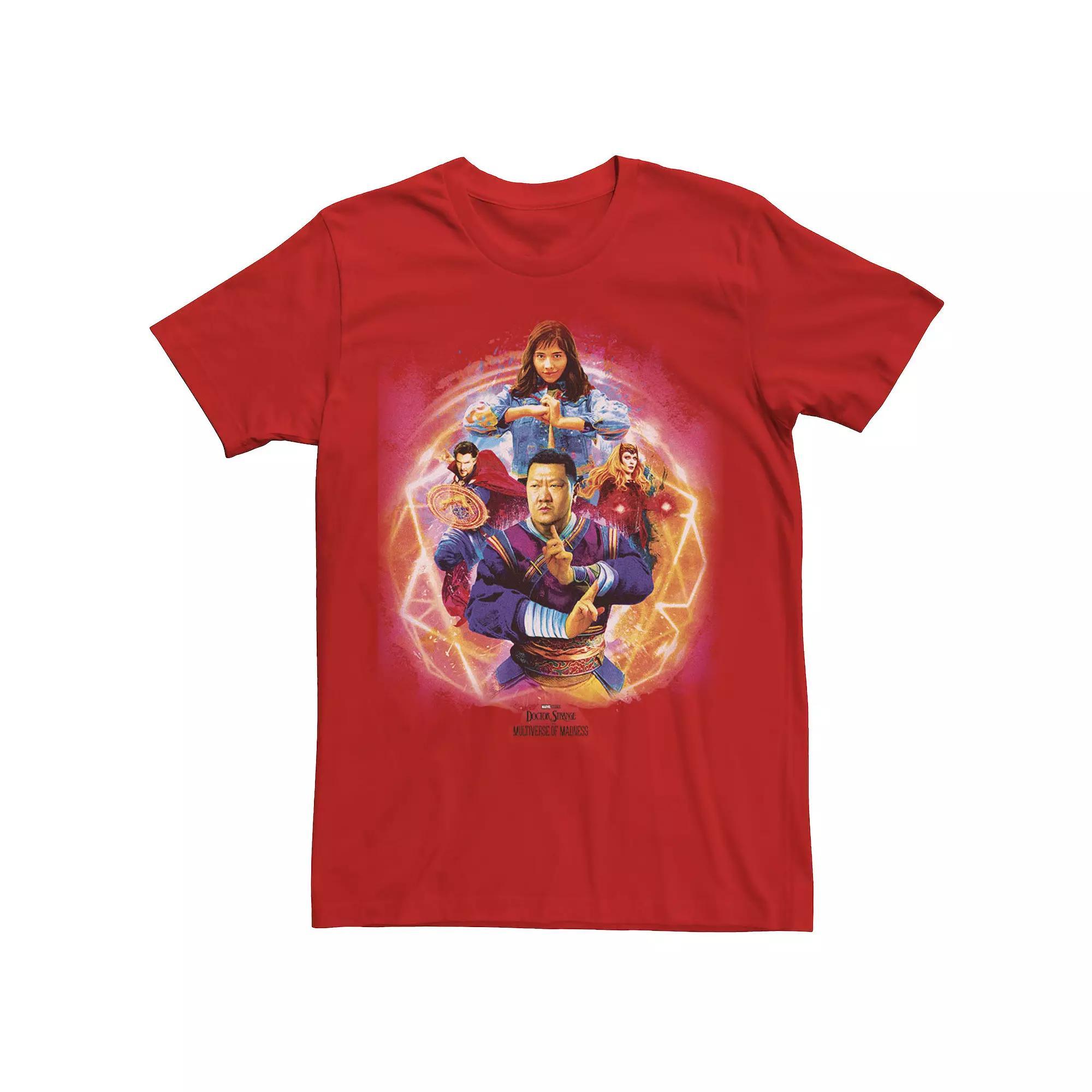 Men's Marvel Doctor Strange Movie 2 Strong Three Hero Groupshot Tee, Size: XXL, Red Product Image