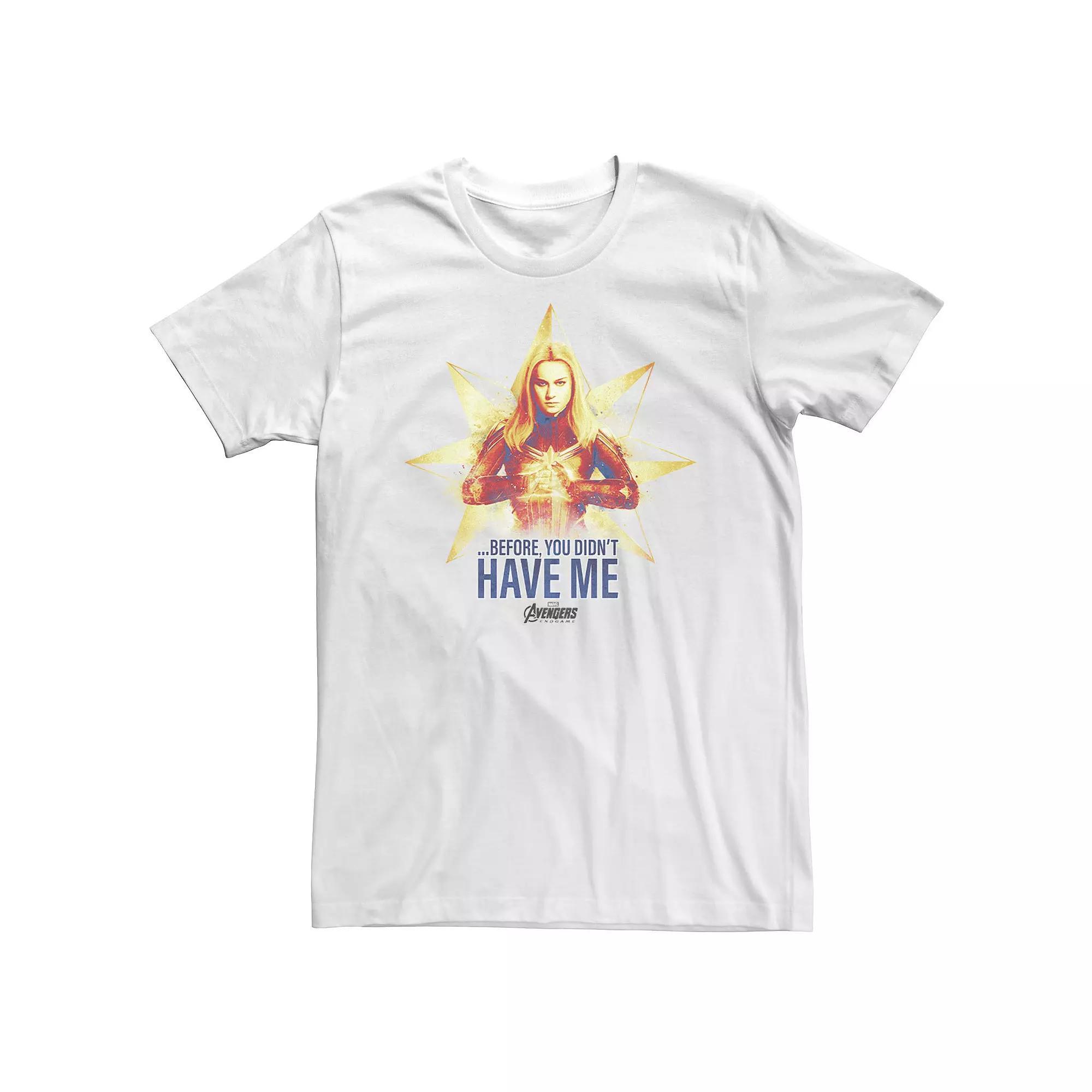 Big & Tall Marvel Avengers Endgame Captain Marvel Logo Tee, Men's, Size: 4XL, White Product Image