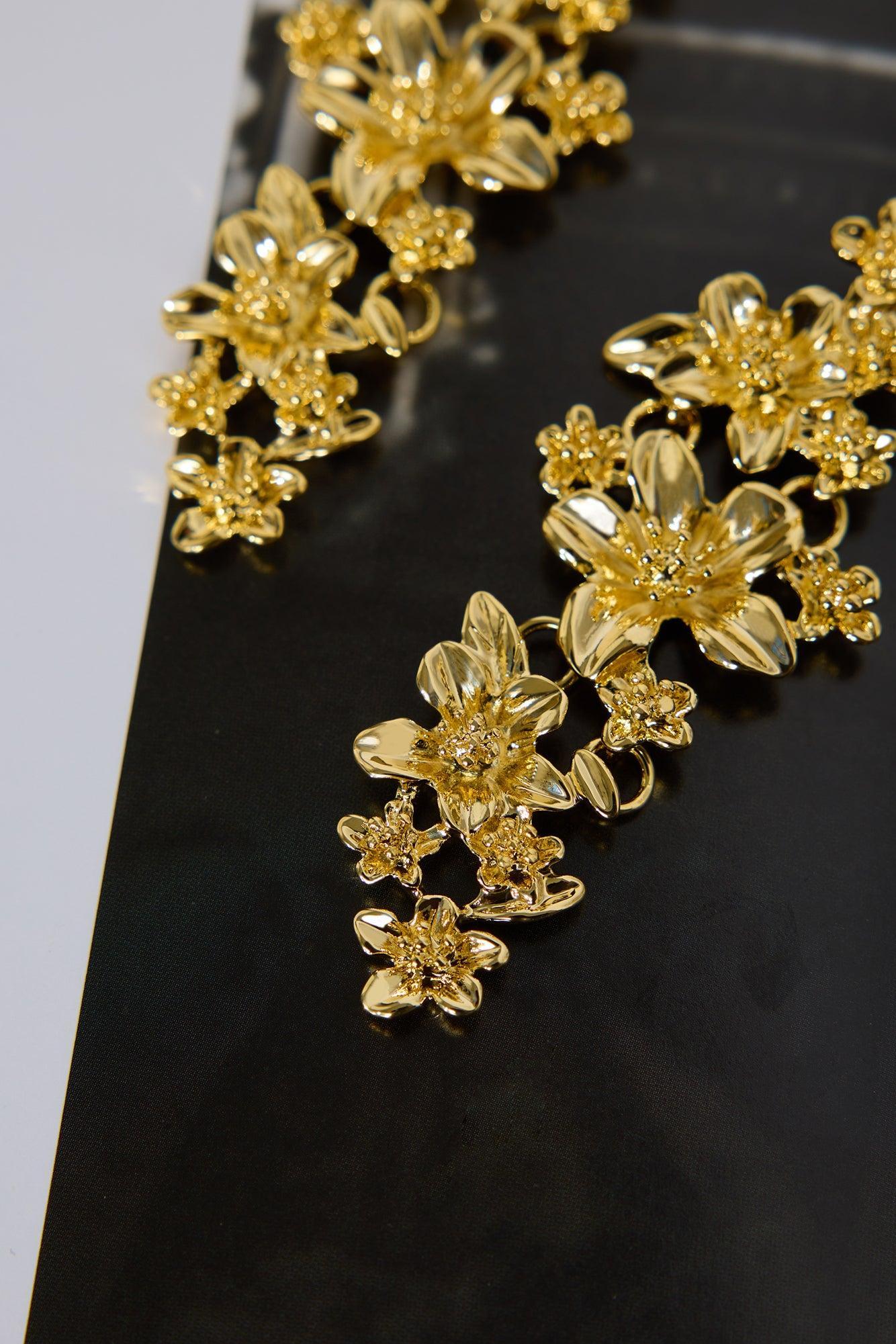 18k Gold Plated Lilly Valley Earrings Gold Product Image