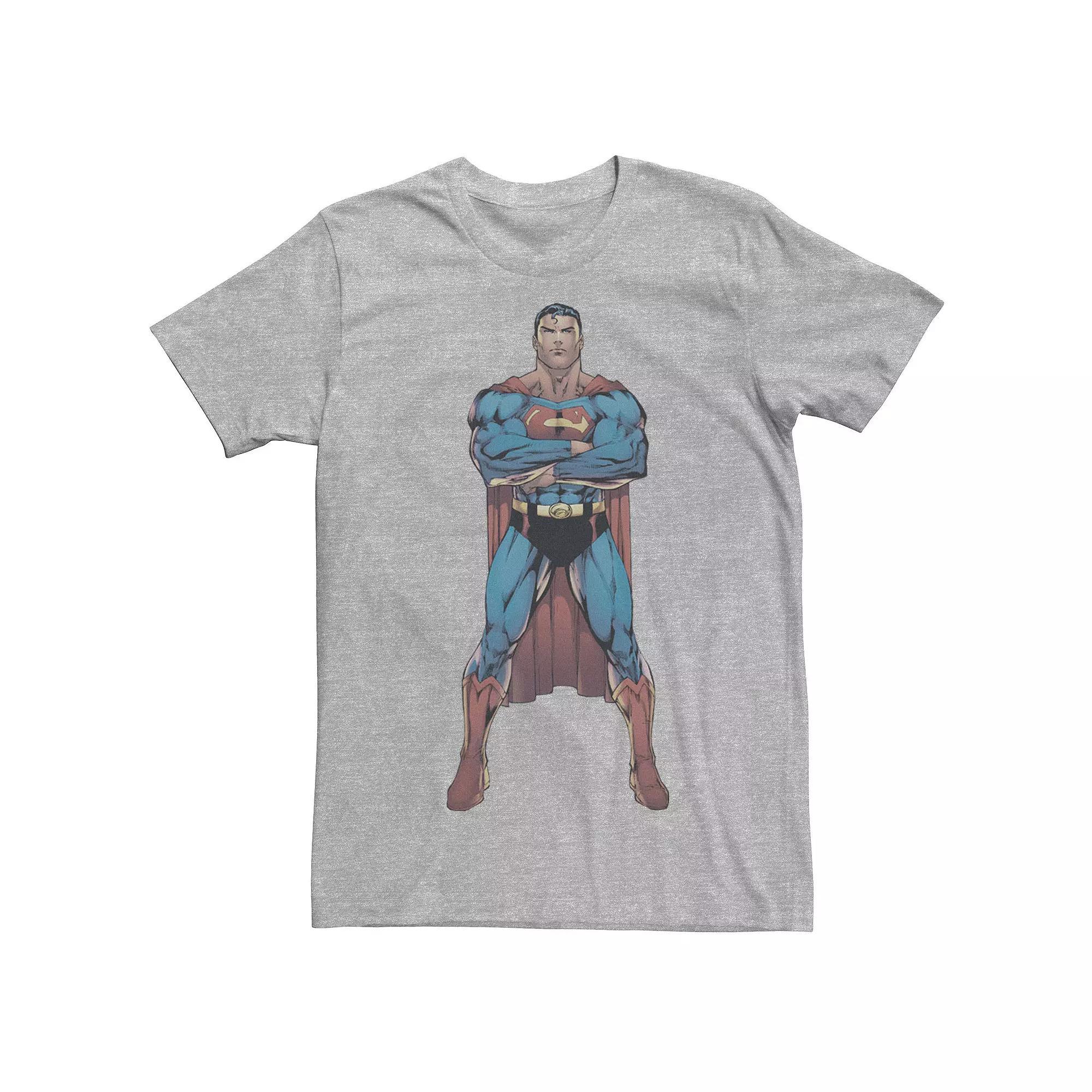 Men's DC Comics Superman Power Stance Comic Poster Tee, Size: XL, Athletic Grey Product Image