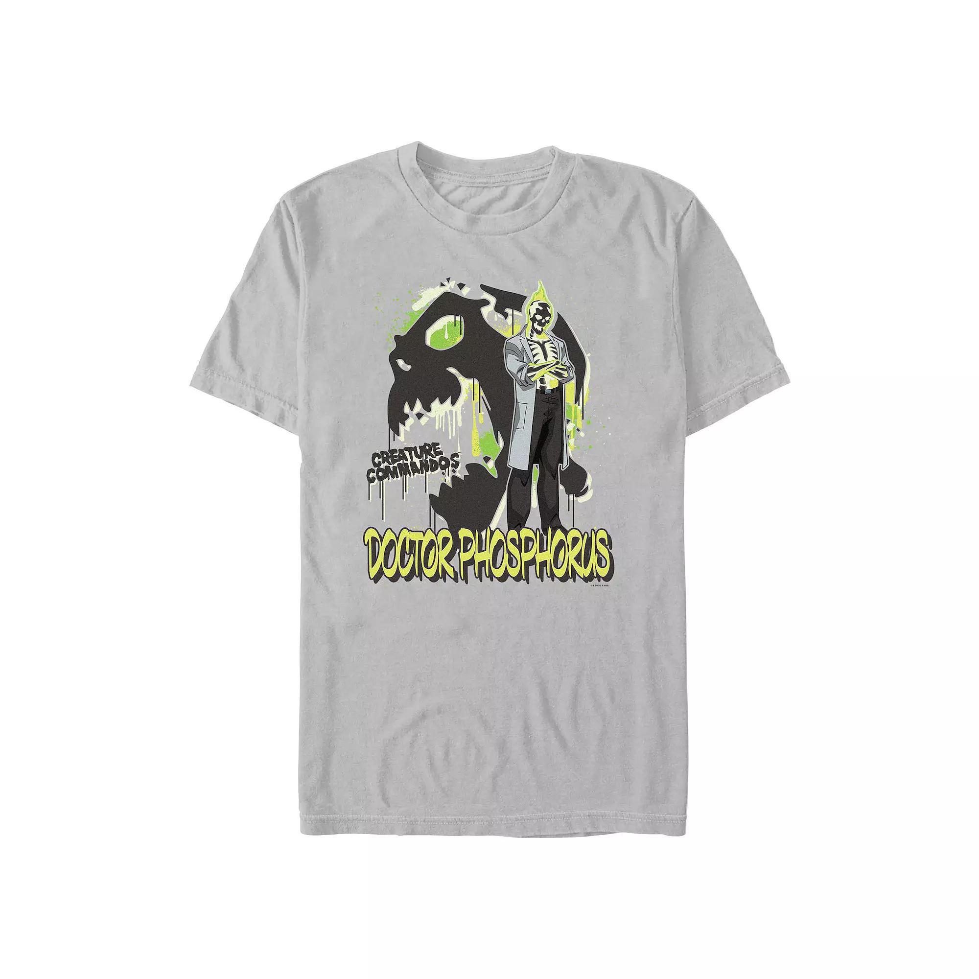 Men's Creature Commandos Doctor Phosphorus Poster Graphic Tee, Size: Large, Silver Product Image