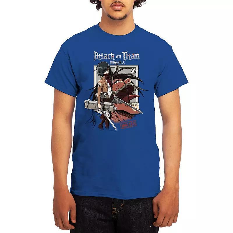 Men's Attack on Titan Mikasa & Titan Graphic Tee, Boy's, Size: XL, Grey Navy Product Image