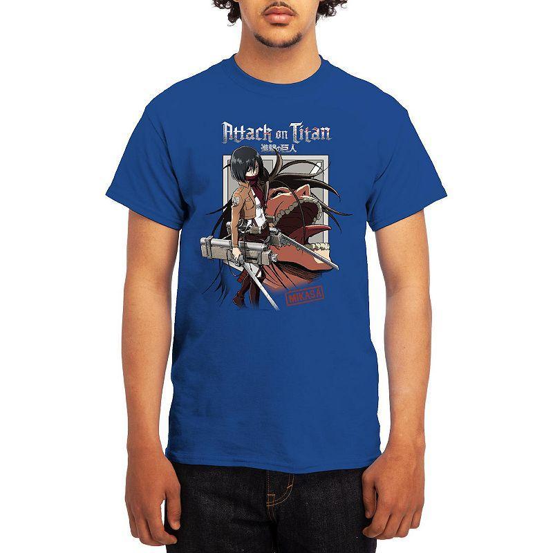 Men's Attack on Titan Mikasa & Titan Graphic Tee, Boy's, Size: XL, Grey Navy Product Image