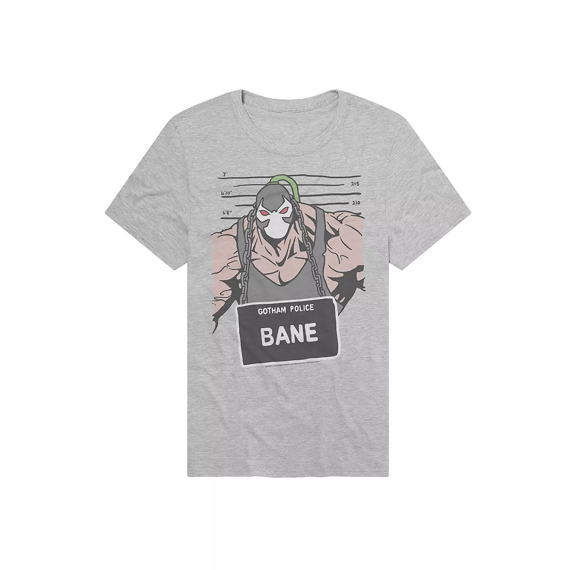 Men's DC Comics Batman Gotham Police Bane Mugshot Graphic Tee, Size: Large, Athletic Grey Product Image