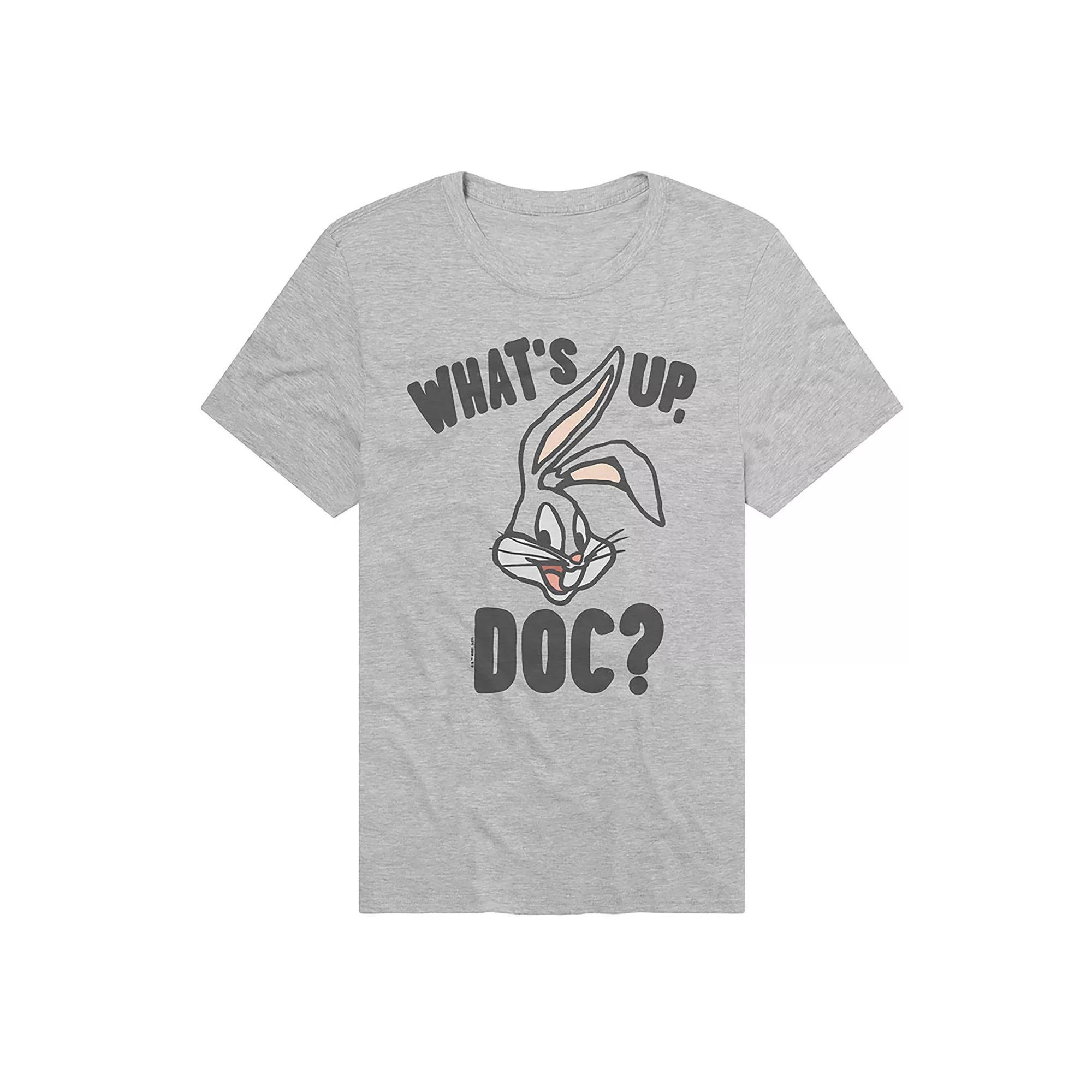 Men's Looney Tunes Bugs Bunny "What's Up Doc" Graphic Tee, Size: Small, Athletic Grey Product Image
