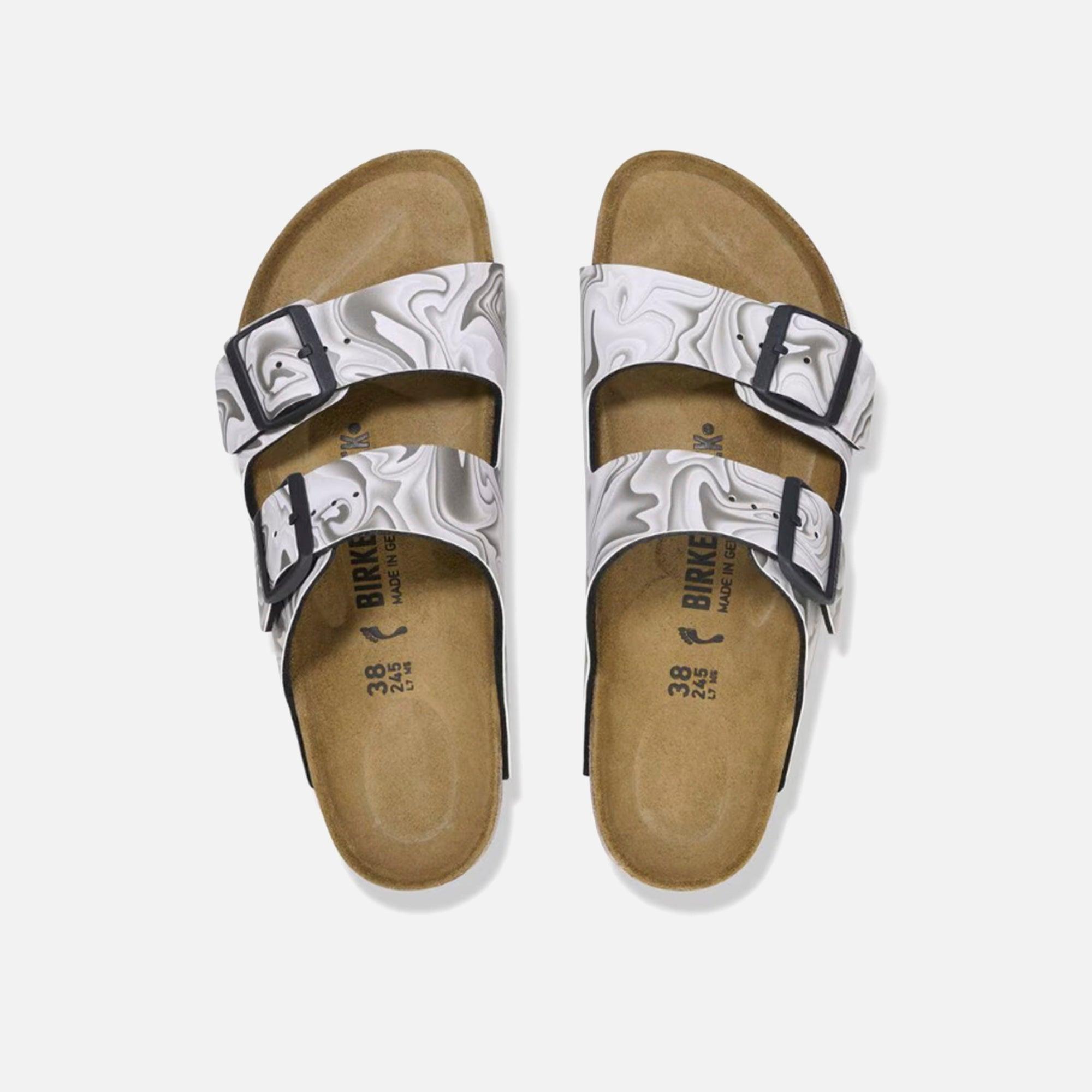 Birkenstock Arizona Birko-Flor - Marble / Black Female Product Image
