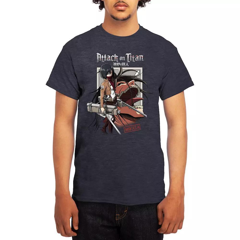 Men's Attack on Titan Mikasa & Titan Graphic Tee, Boy's, Size: XL, Grey Navy Product Image