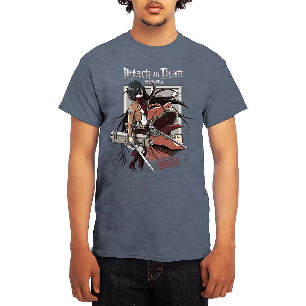 Men's Attack on Titan Mikasa & Titan Graphic Tee, Boy's, Size: XL, Grey Navy Product Image