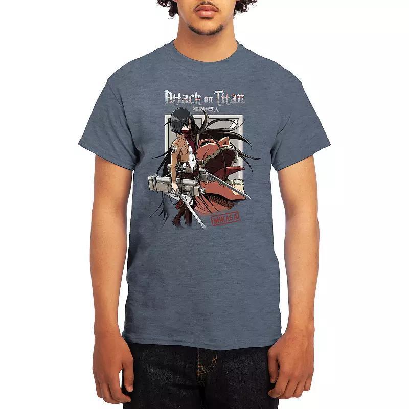 Men's Attack on Titan Mikasa & Titan Graphic Tee, Boy's, Size: XL, Grey Navy Product Image
