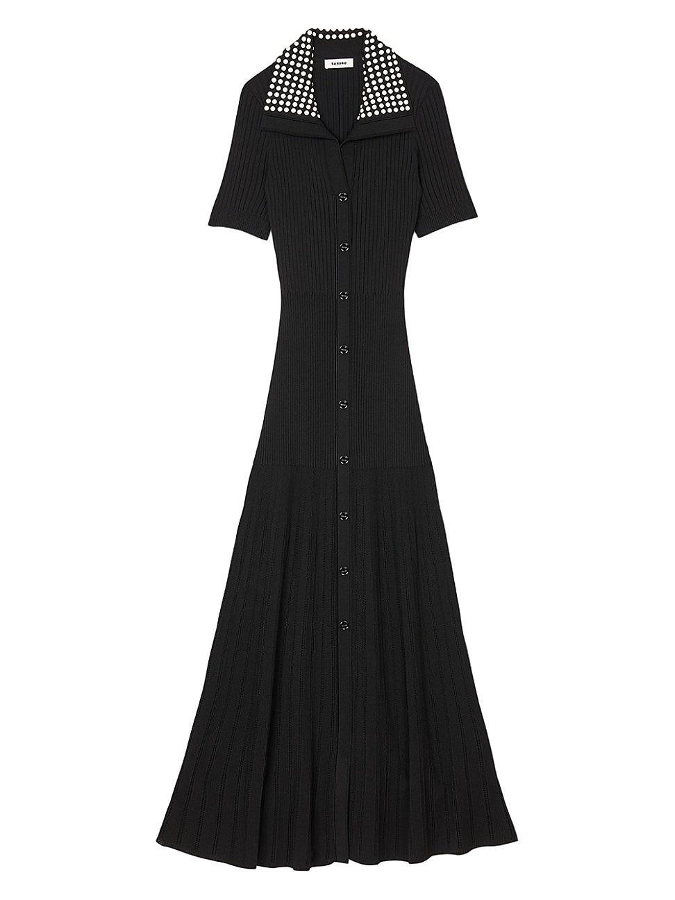 Womens Knit Maxi Dress with Studs Product Image