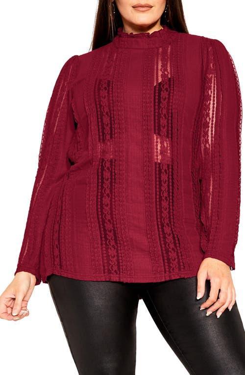 City Chic Womens Panelled Lace Top Product Image
