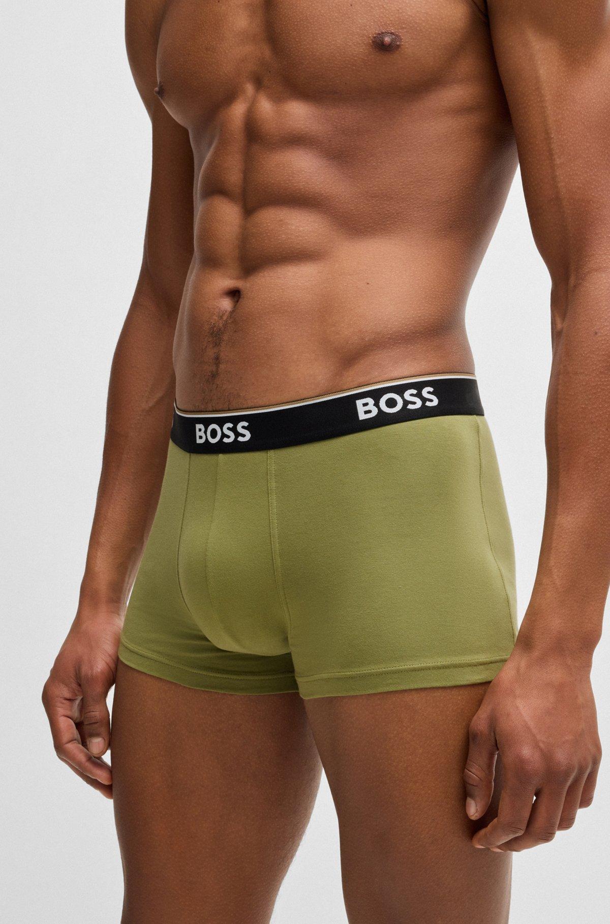 Three-pack of stretch-cotton trunks with logo waistbands Product Image