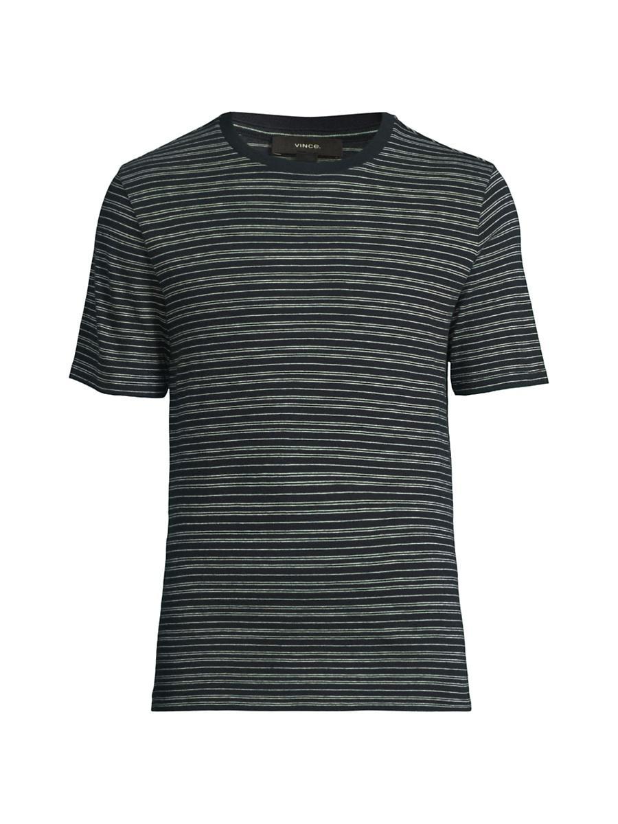 Mens Stripe Loose Knit Crewneck T-Shirt Product Image