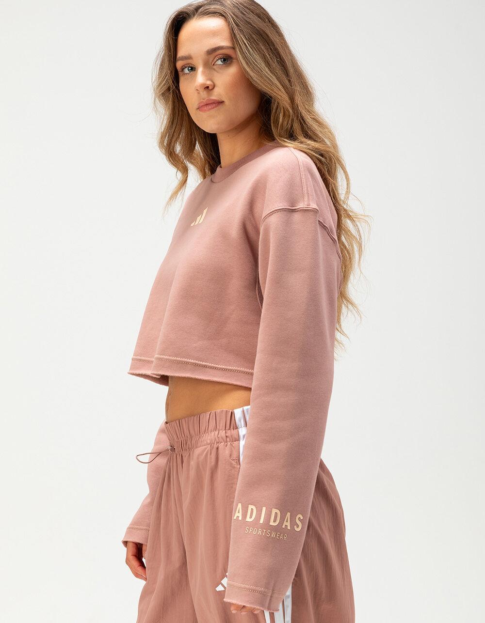 ADIDAS All Szn Womens Crop Crewneck Sweatshirt - PUTTY Product Image