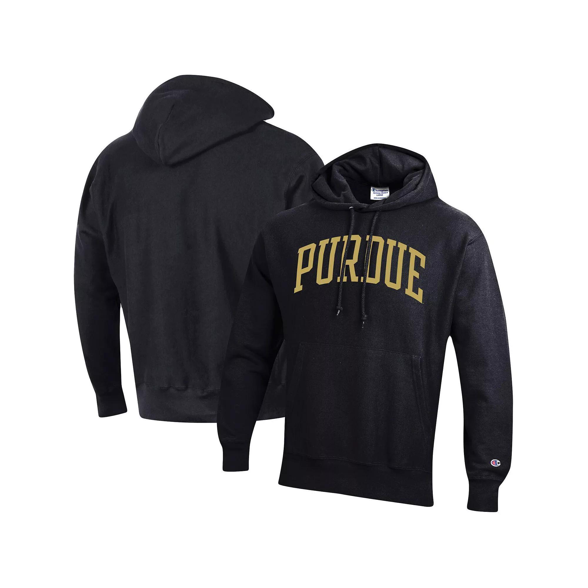 Men's Champion Black Purdue Boilermakers Team Arch Reverse Weave Pullover Hoodie, Size: Medium Product Image