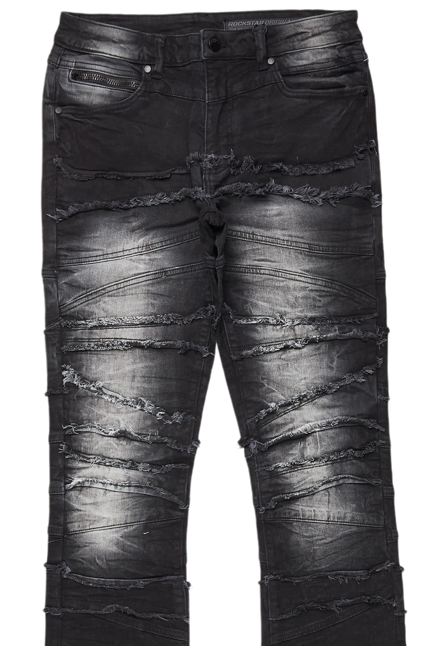 Franko Black Stacked Flare Jean Male Product Image