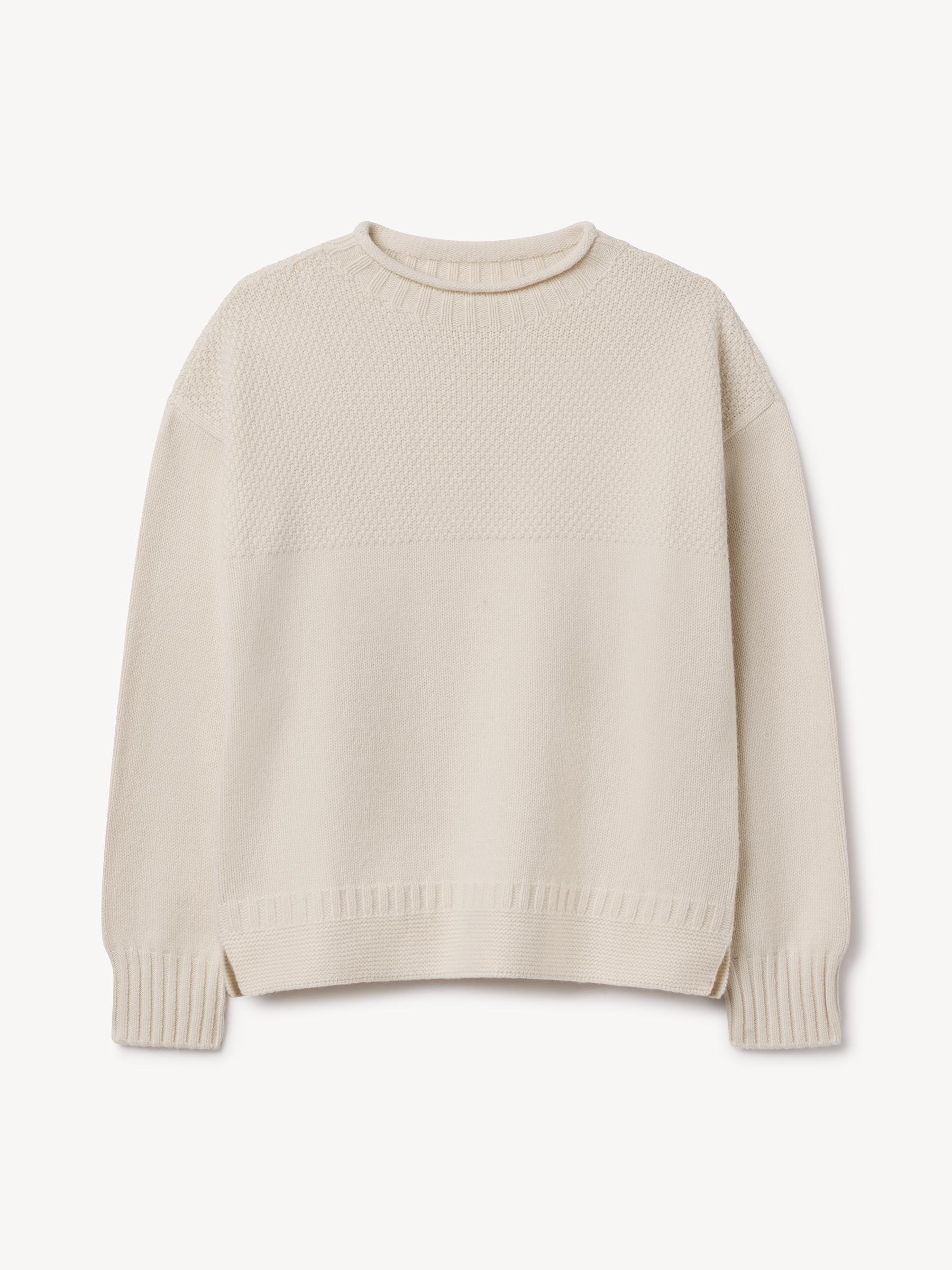 Vintage Ivory Heritage Wool Guernsey Rollneck Product Image