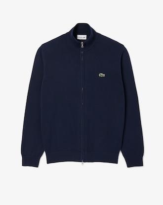 Zipped High Neck Cotton Sweater Product Image
