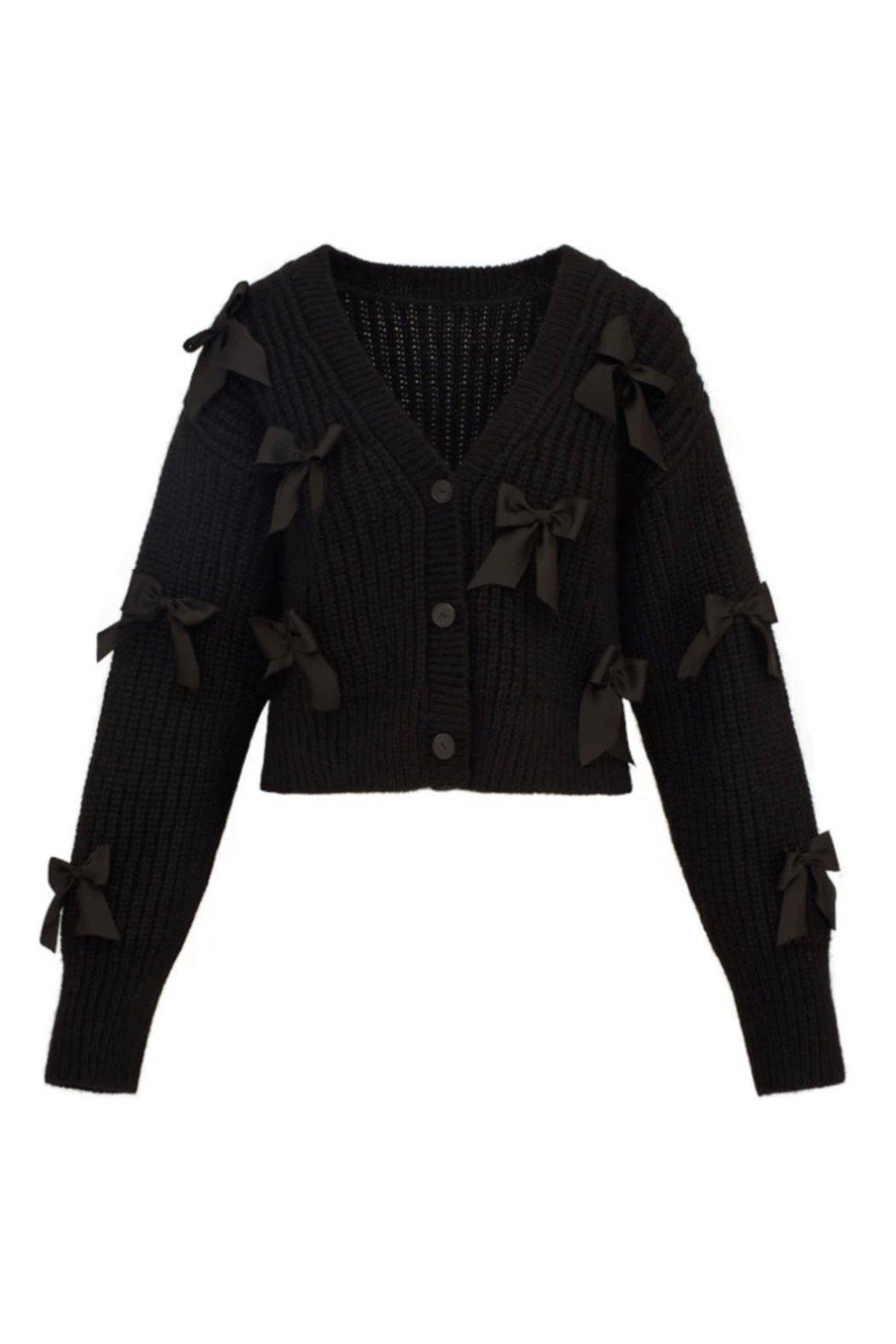 Alpaca Bow-Embellished Cardigan Product Image