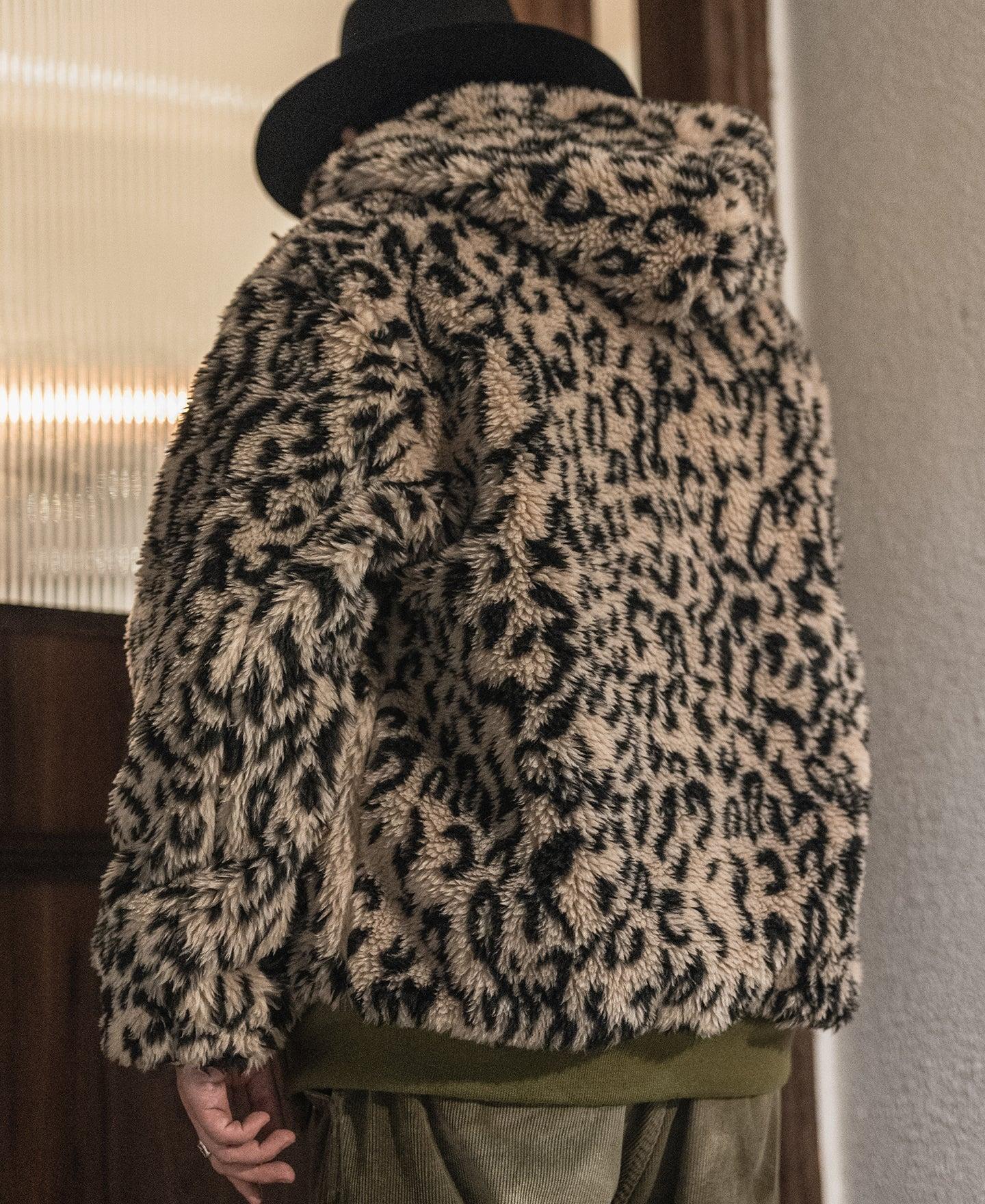 Leopard Print Reversible Deck Jacket - Khaki Product Image