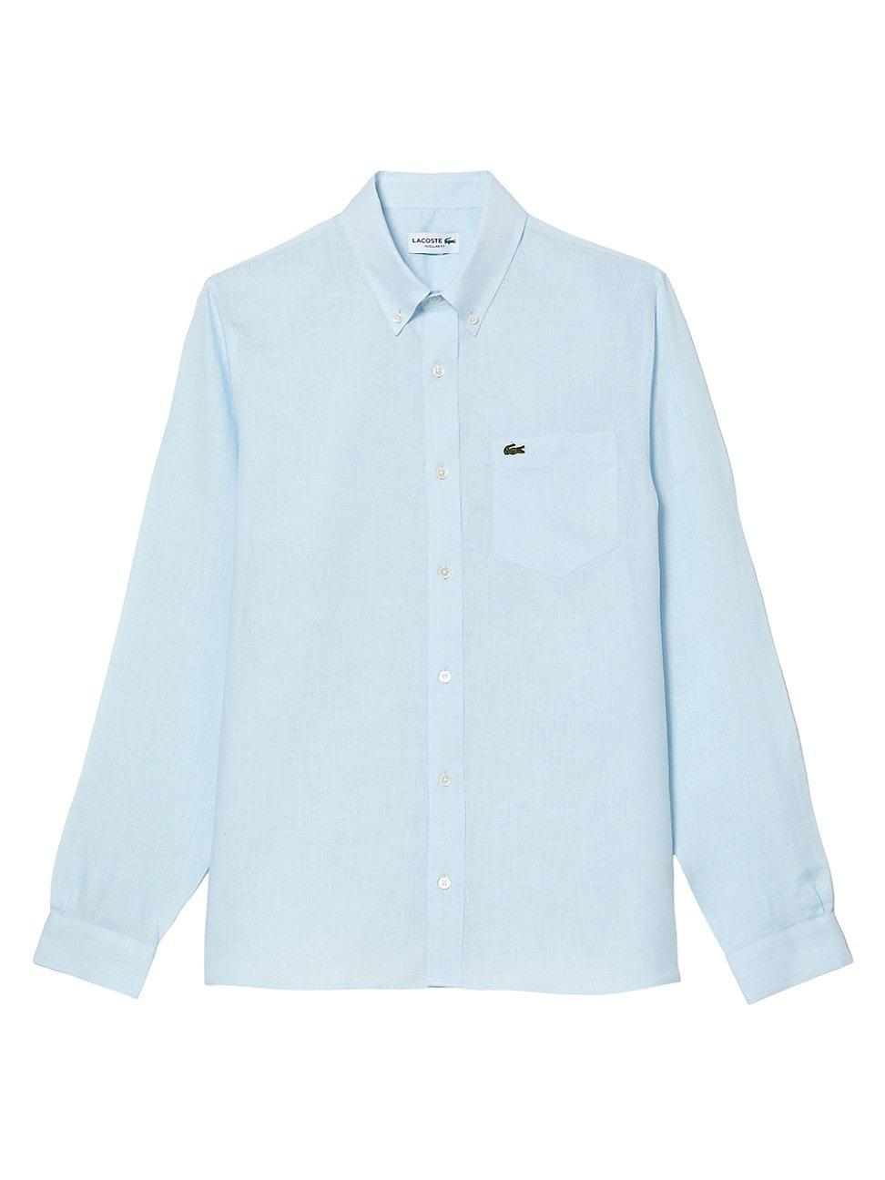 Lacoste Mens Regular-Fit Linen Shirt - Lt Product Image