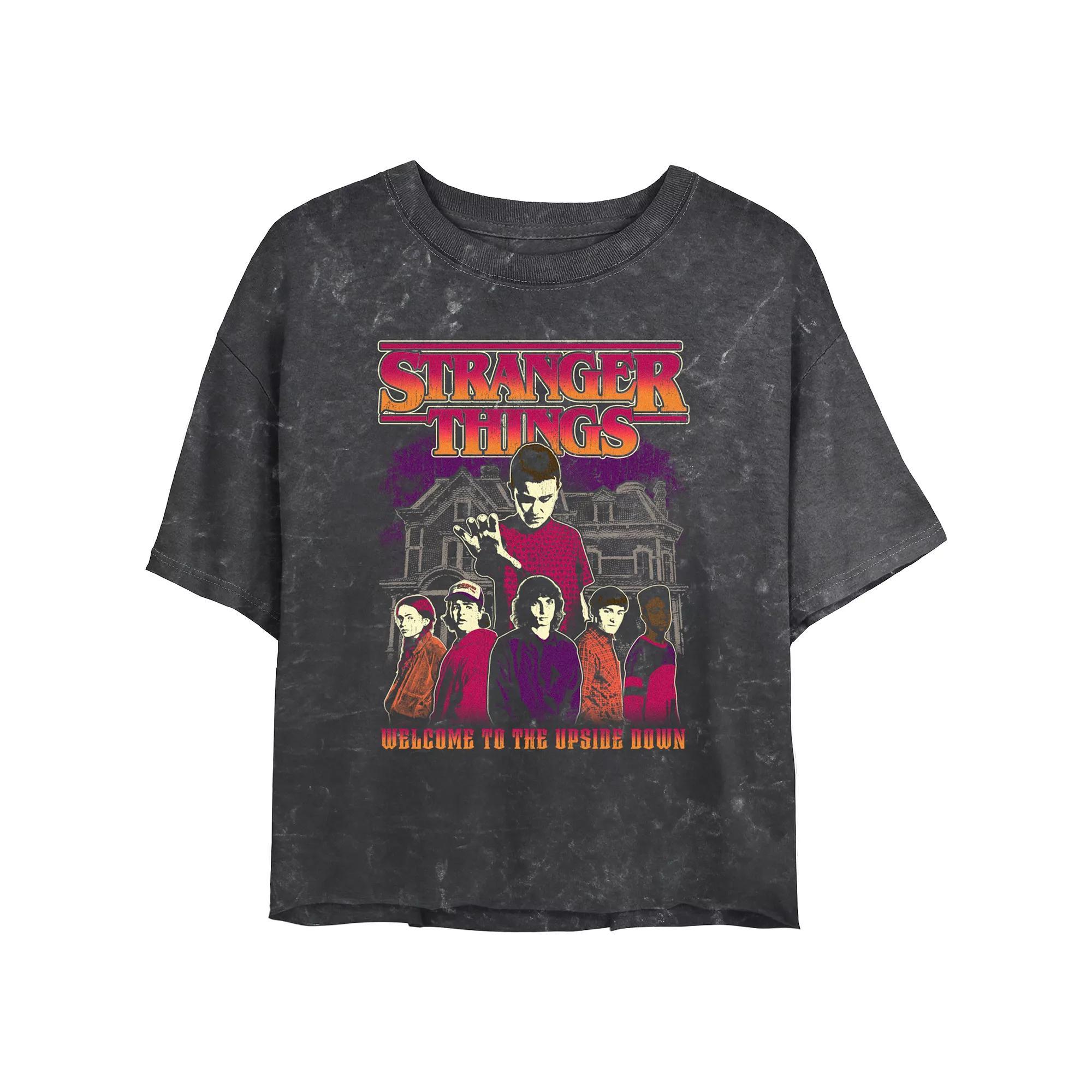 Disney's Lilo & Stitch Pumpkin Stitch Juniors' Cropped Graphic Tee, Girl's, Size: XXL, Black Product Image