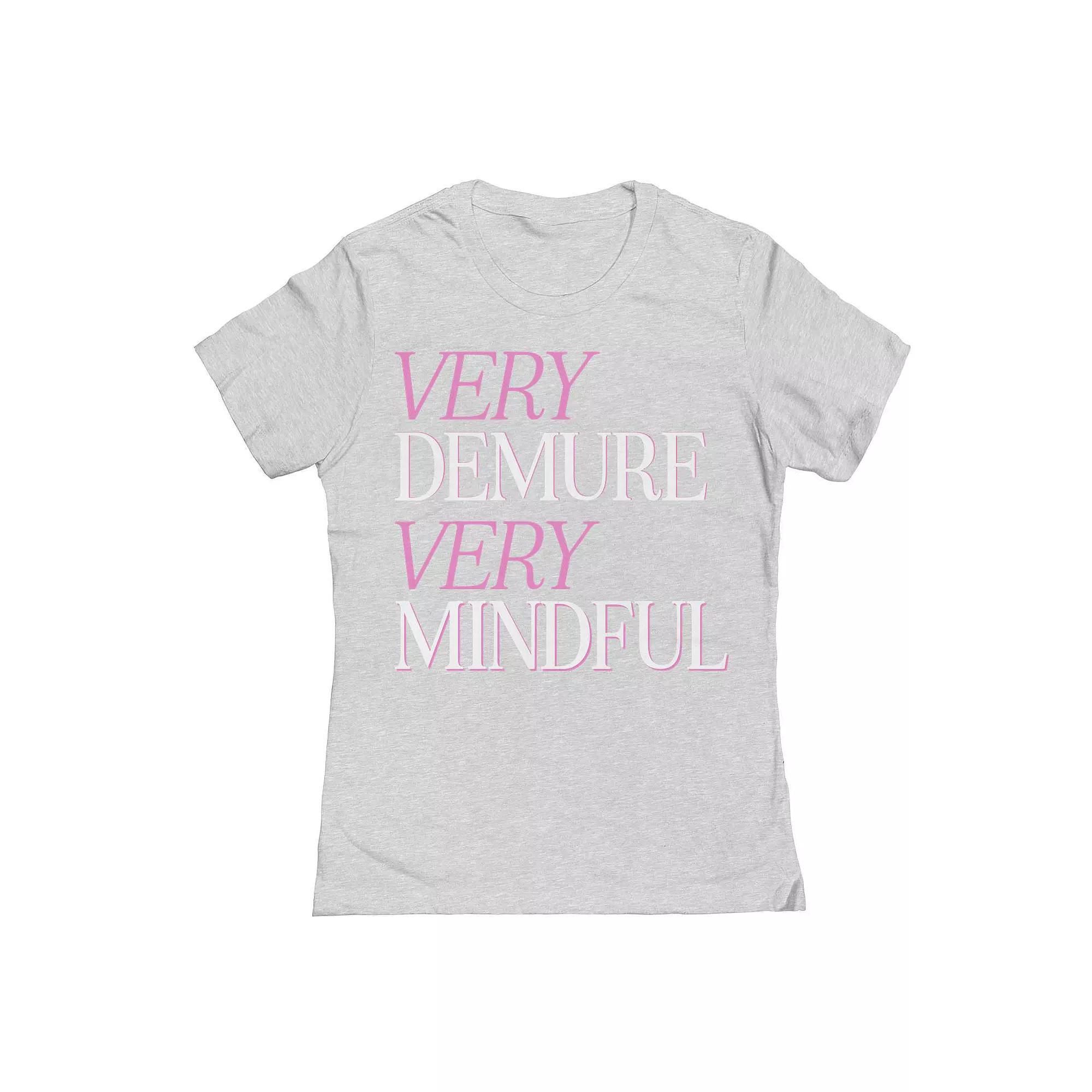 Junior's Grayson Threads by Tai Apparel Demure Mindful Graphic Tee, Girl's, Size: Large, Grey Gray Product Image